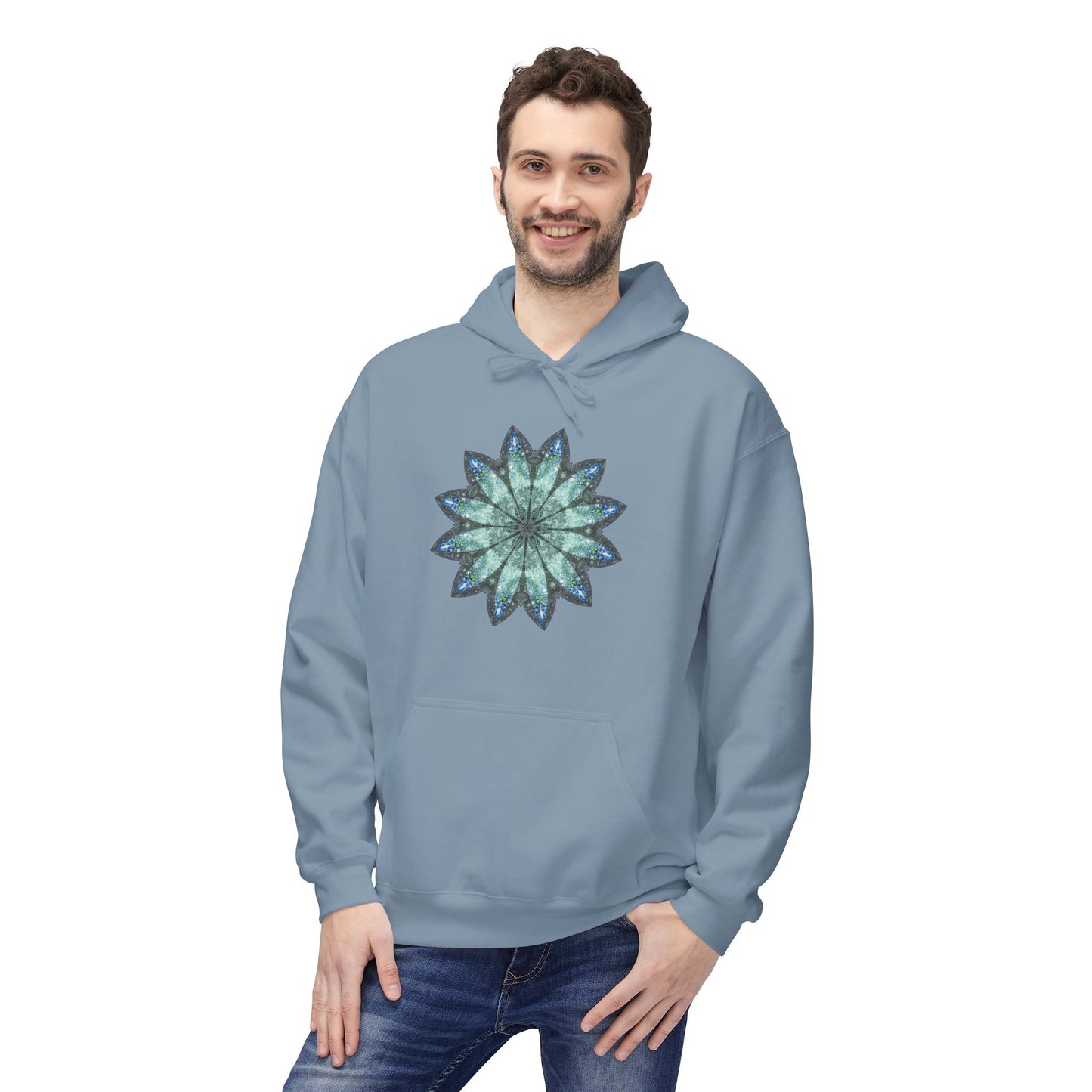 Unisex Midweight Softstyle Fleece Hoodie - Love Light Mandalas No.20