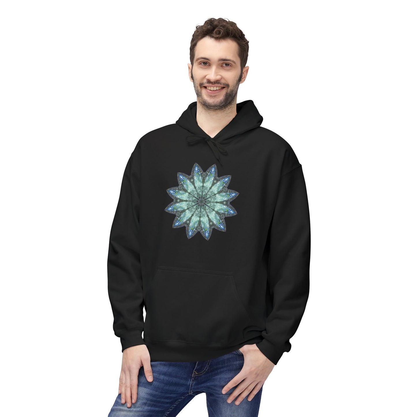 Unisex Midweight Softstyle Fleece Hoodie - Love Light Mandalas No.20