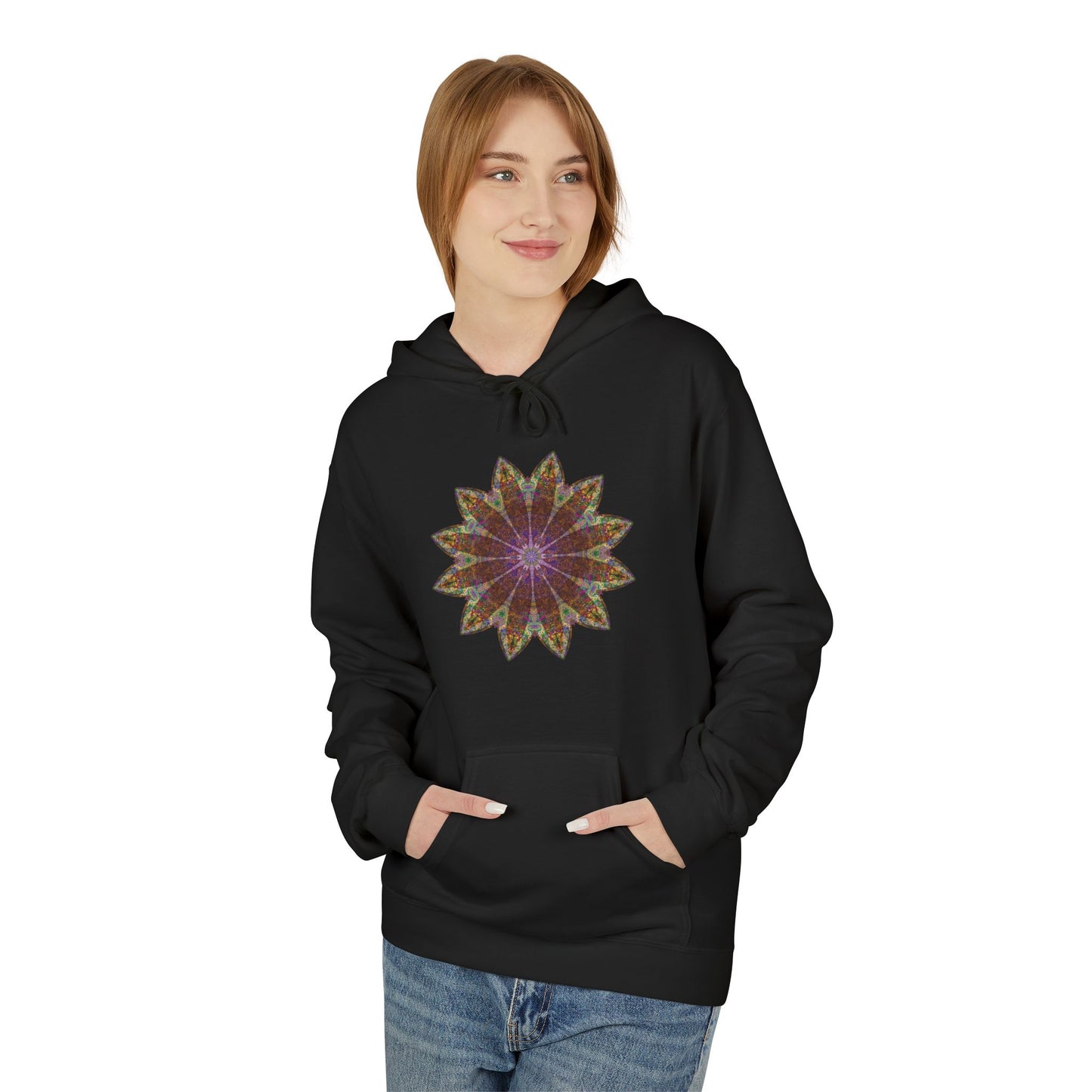 Unisex Midweight Softstyle Fleece Hoodie - Love Light Mandalas No.13
