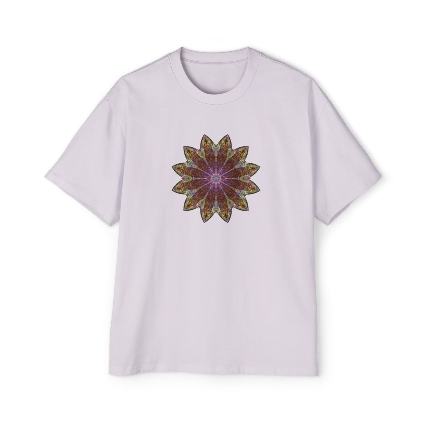 Men's Heavy Oversized Tee - Love Light Mandalas No.13