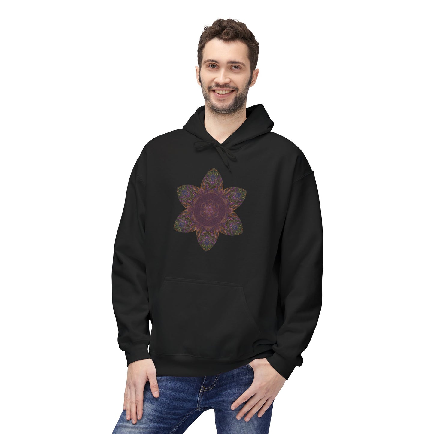 Unisex Midweight Softstyle Fleece Hoodie - Love Light Mandalas No.3