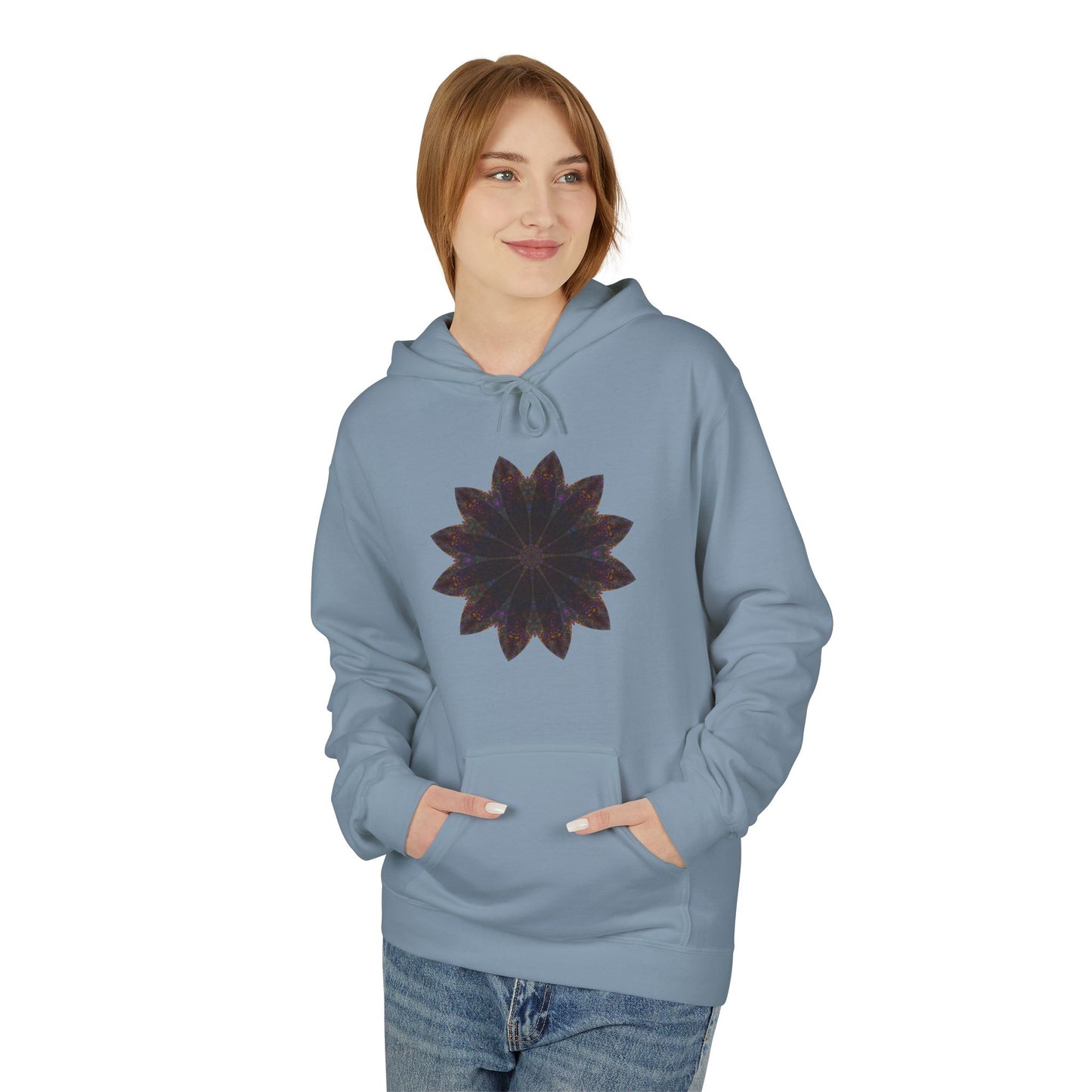 Unisex Midweight Softstyle Fleece Hoodie - Love Light Mandalas No.10