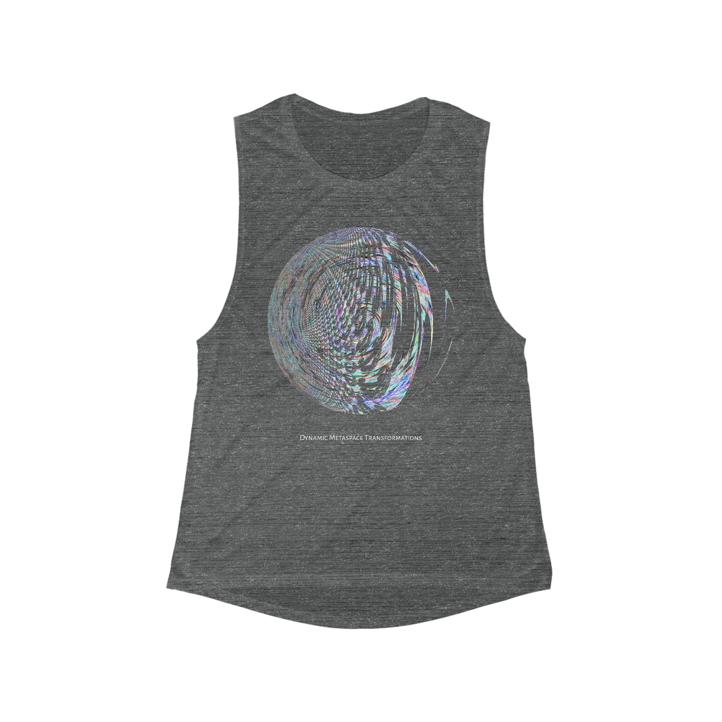 Women's Flowy Scoop Muscle Tank - Fractal Moon No.2