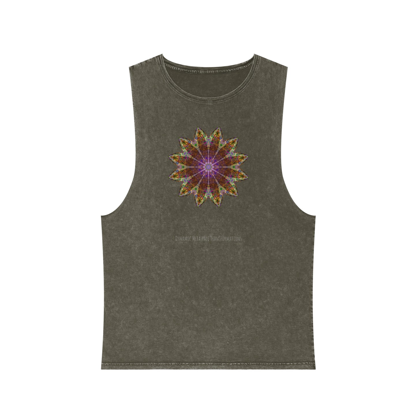 Unisex Stonewash Tank Top - Love Light Mandalas No.13