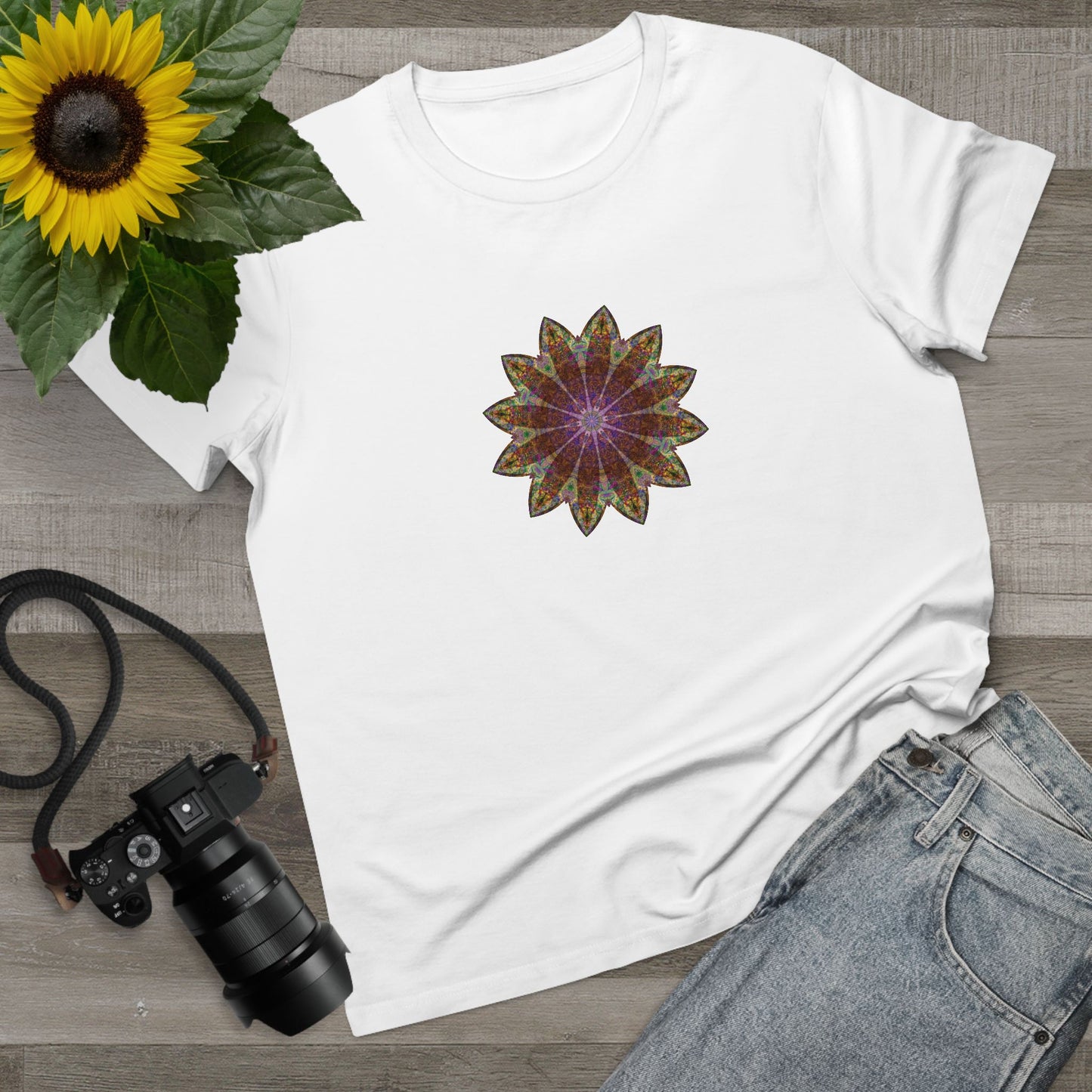 Women’s Maple Tee - Love Light Mandalas No.13