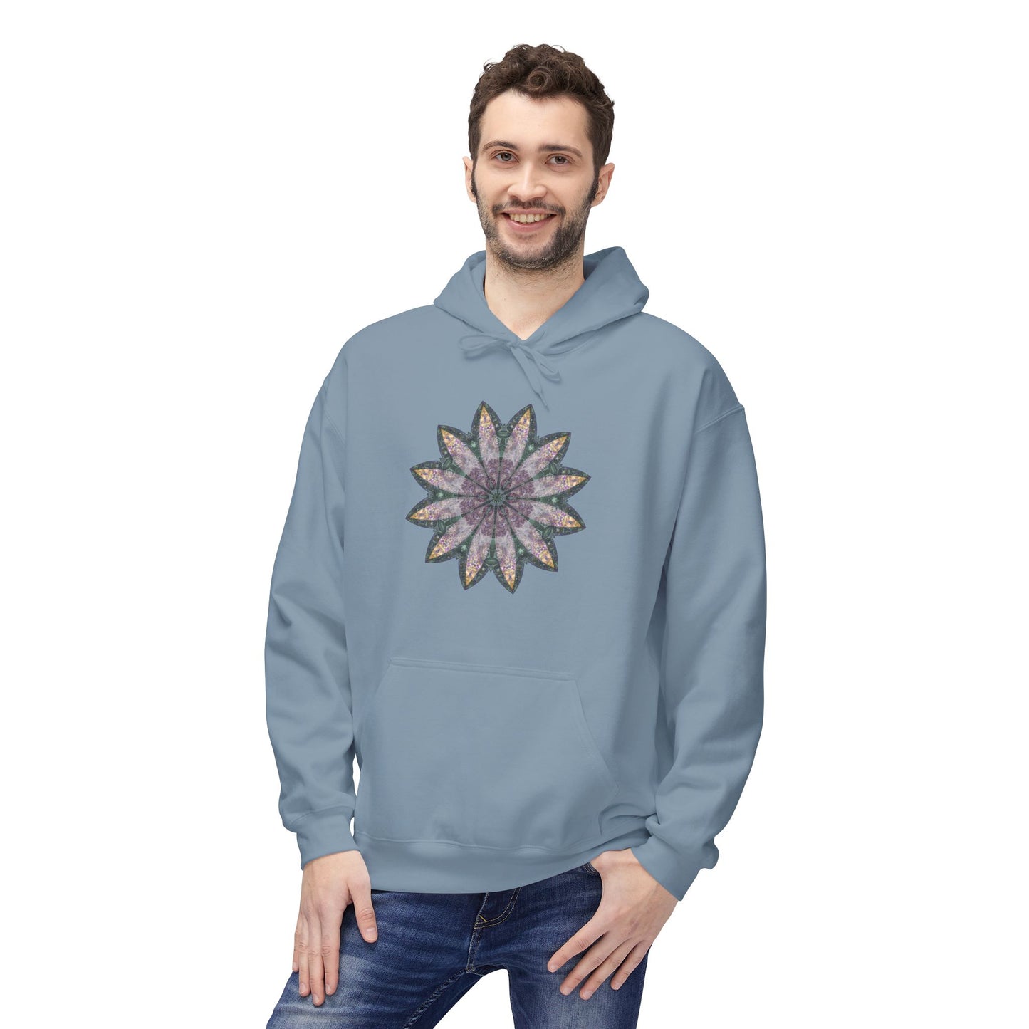 Unisex Midweight Softstyle Fleece Hoodie - Love Light Mandalas No.21