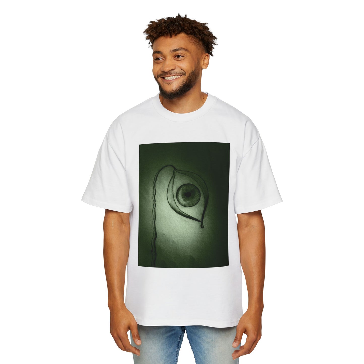Men's Heavy Oversized Tee - Eye Plants No.2