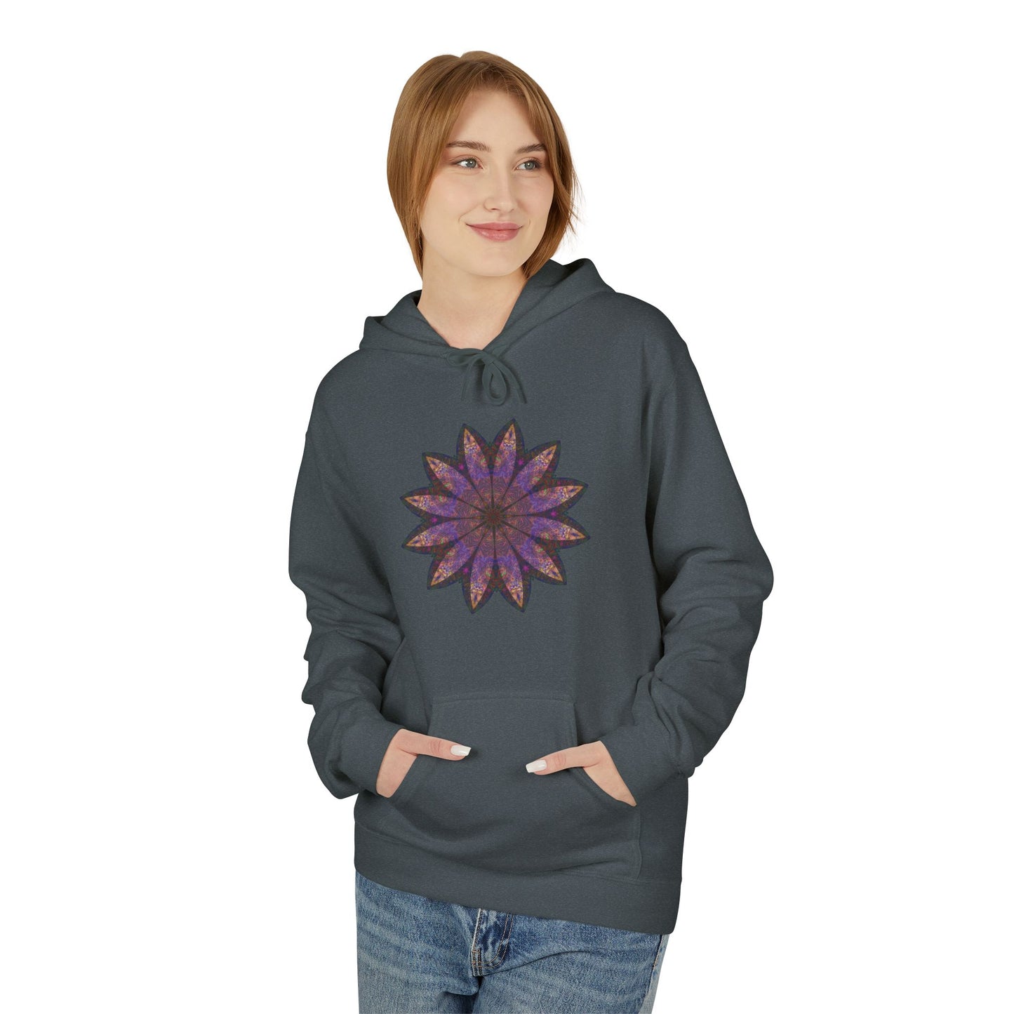 Unisex Midweight Softstyle Fleece Hoodie - Love Light Mandalas No.23