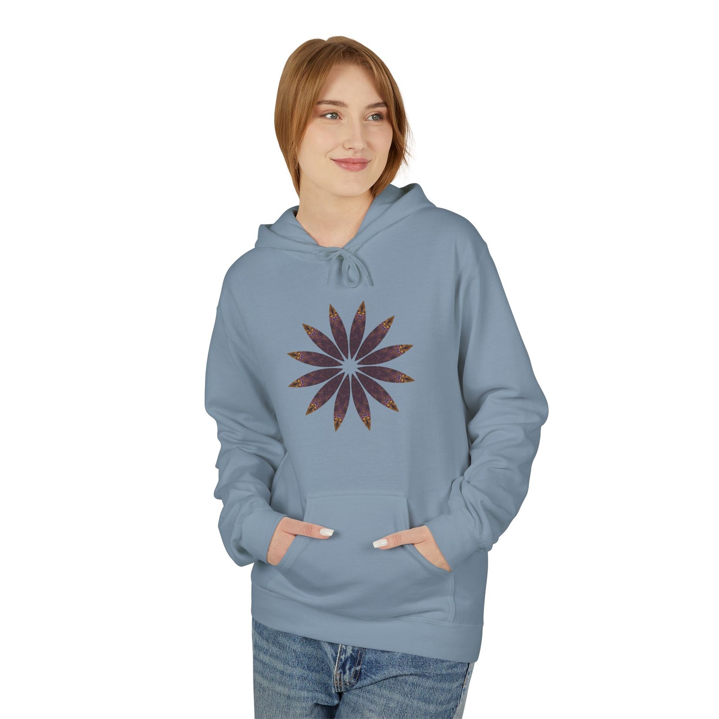 Unisex Midweight Softstyle Fleece Hoodie - Love Light Mandalas No.2