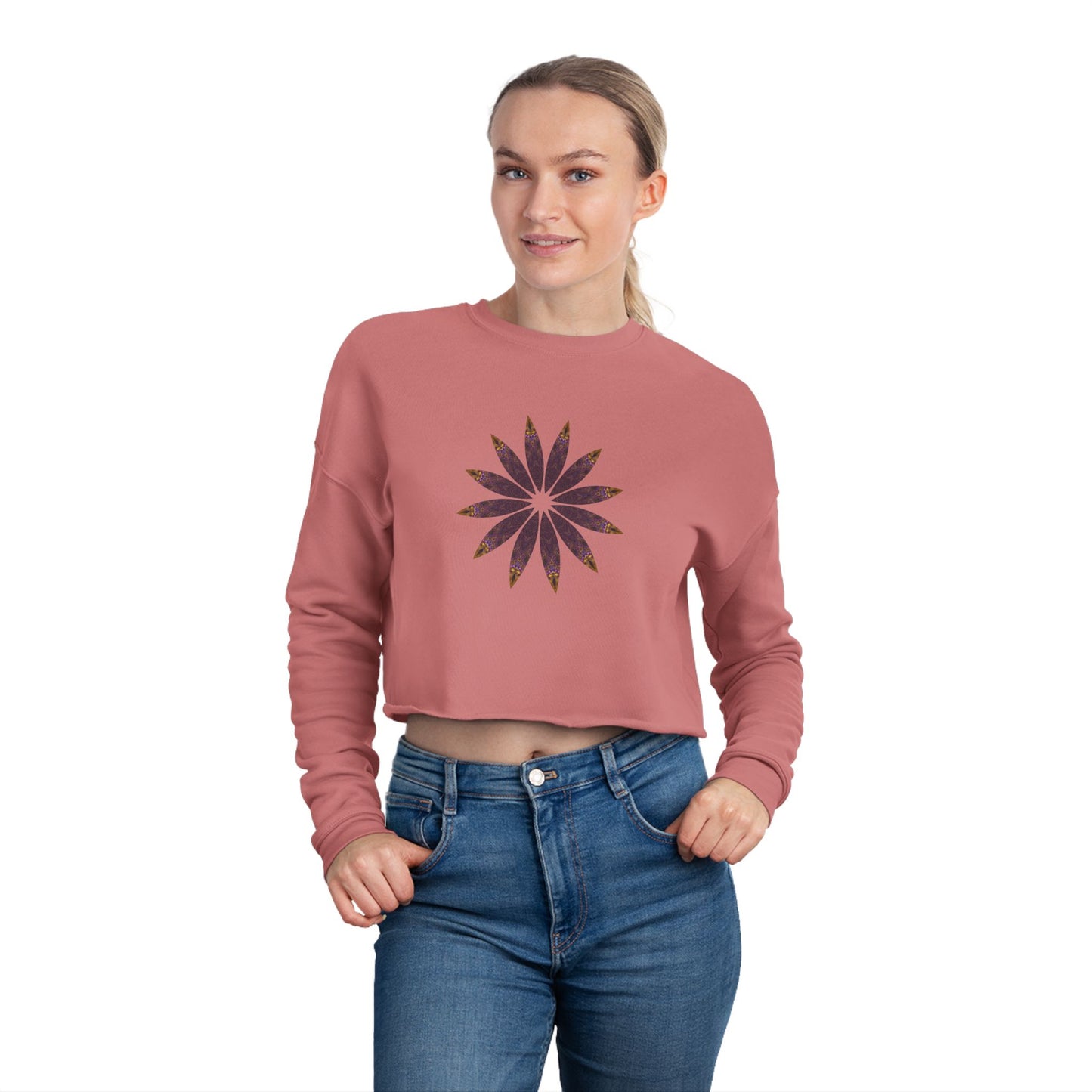 Women's Cropped Sweatshirt - Love Light Mandalas No.2