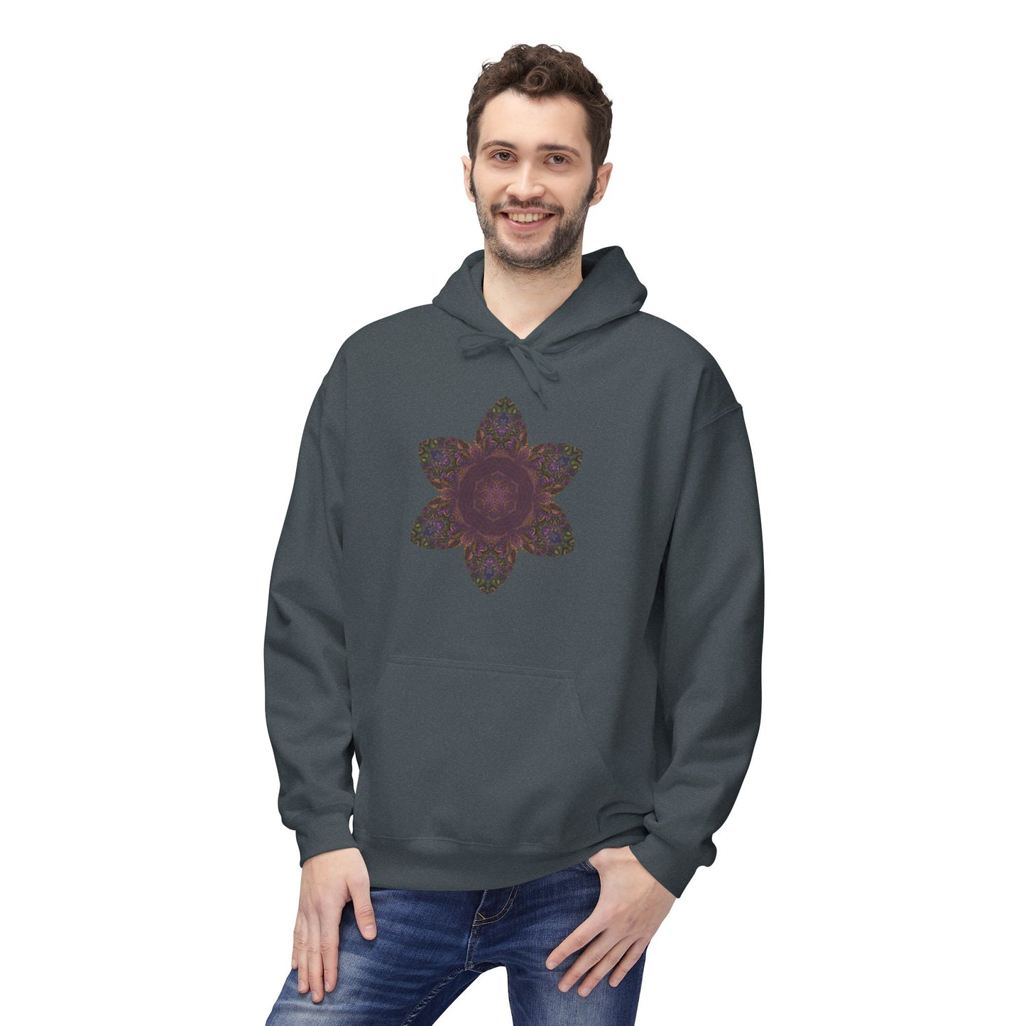 Unisex Midweight Softstyle Fleece Hoodie - Love Light Mandalas No.3