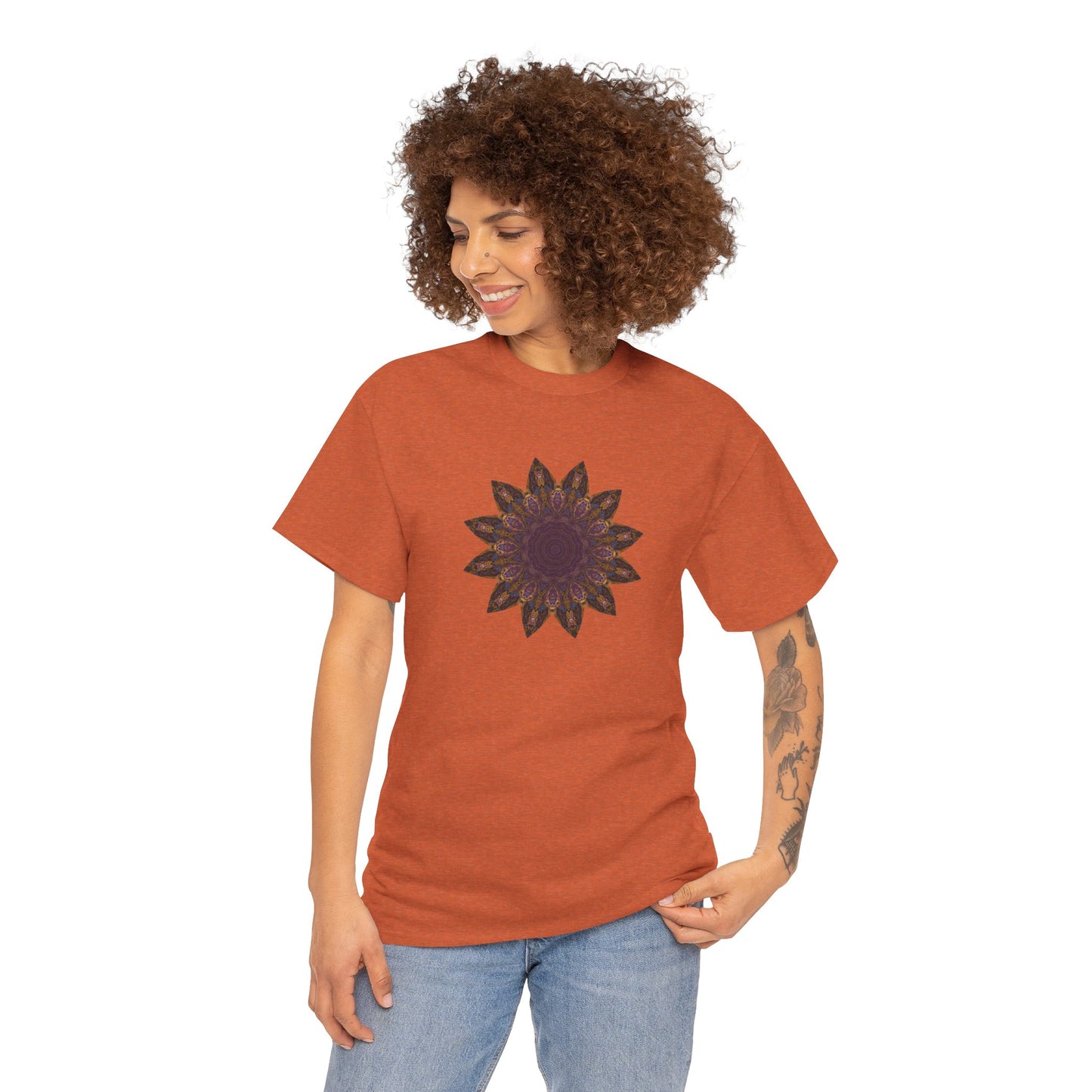 Unisex Heavy Cotton Tee - Love Light Mandalas No.1
