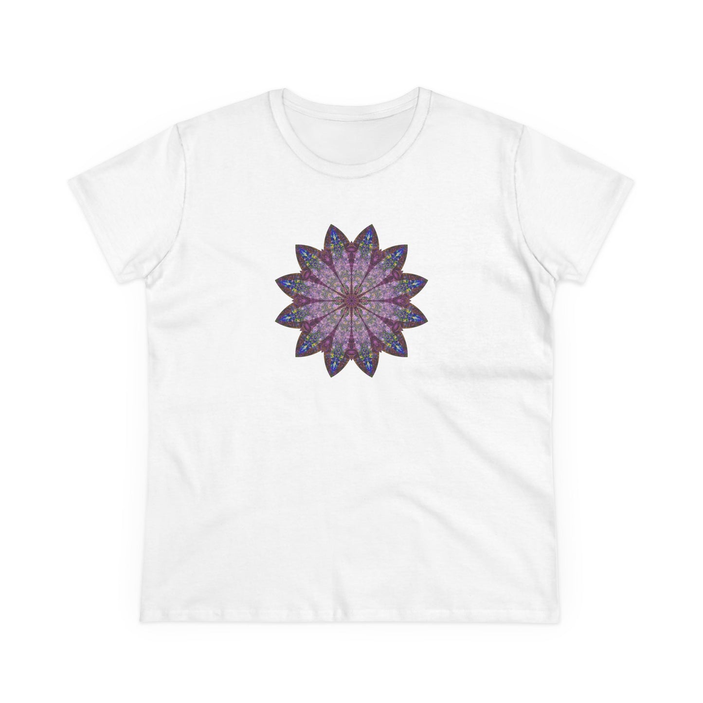 Women's Midweight Cotton Tee - Love Light Mandalas No.17