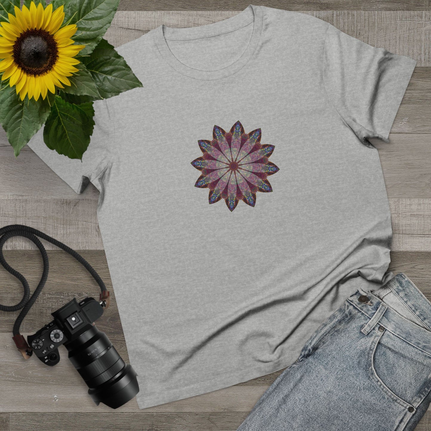 Women’s Maple Tee - Love Light Mandalas No.9