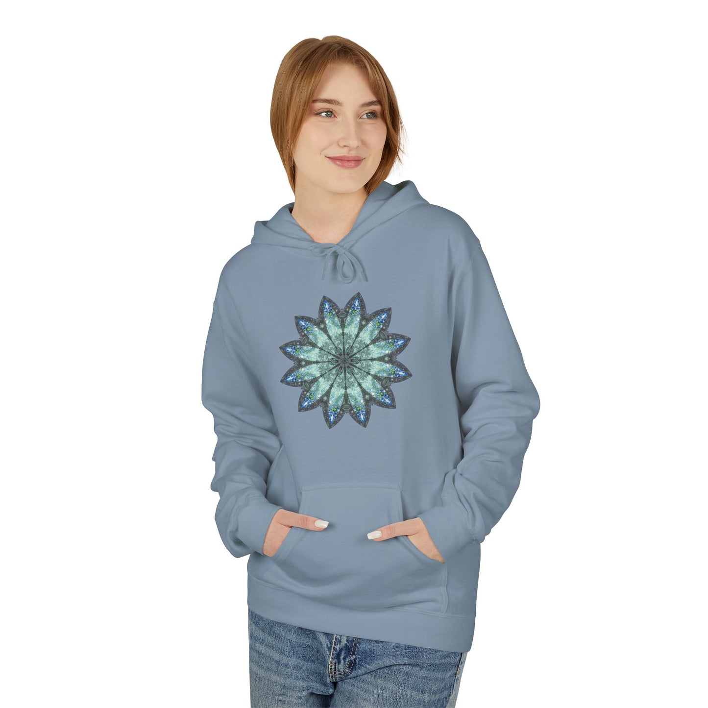 Unisex Midweight Softstyle Fleece Hoodie - Love Light Mandalas No.20