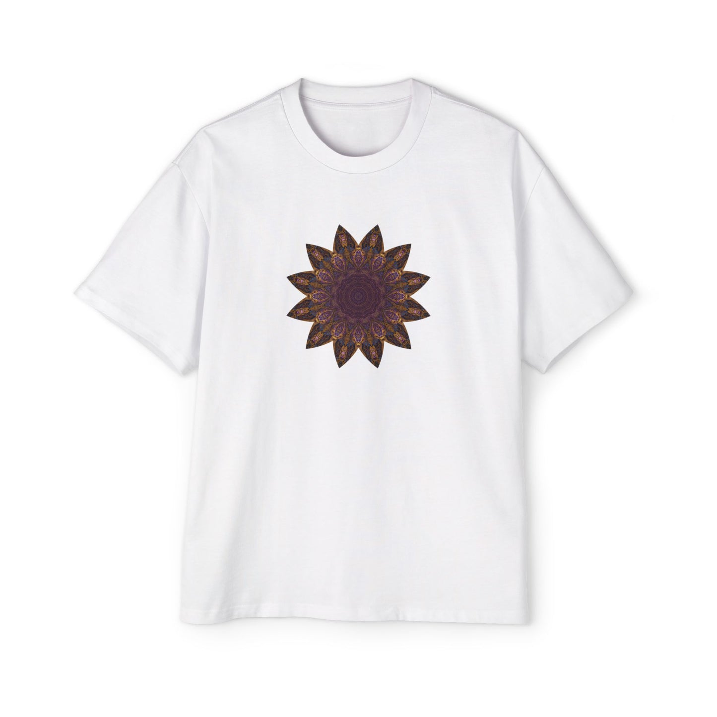 Men's Heavy Oversized Tee - Love Light Mandalas No.1