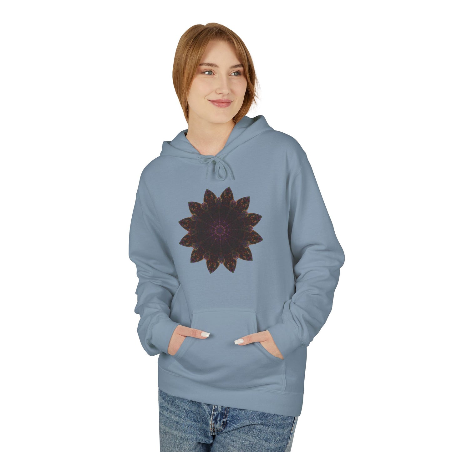 Unisex Midweight Softstyle Fleece Hoodie - Love Light Mandalas No.12