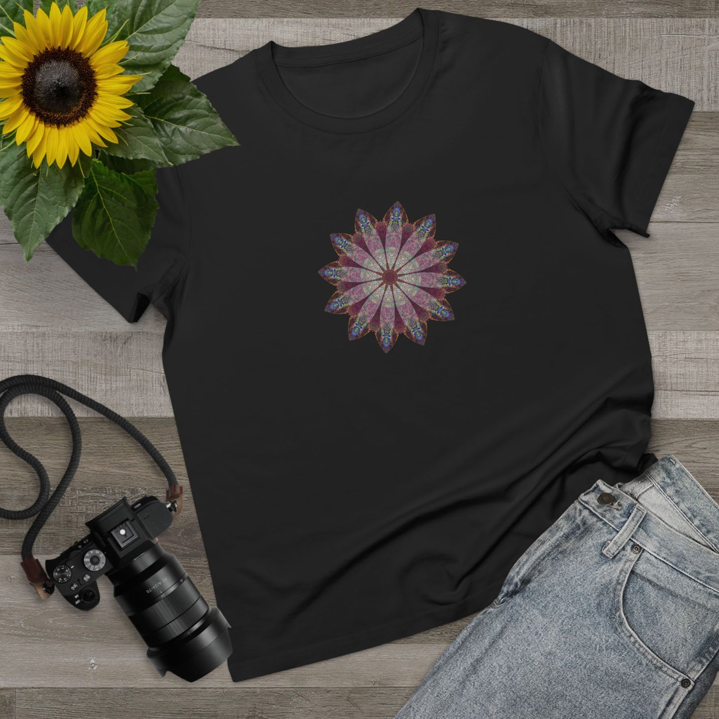 Women’s Maple Tee - Love Light Mandalas No.9