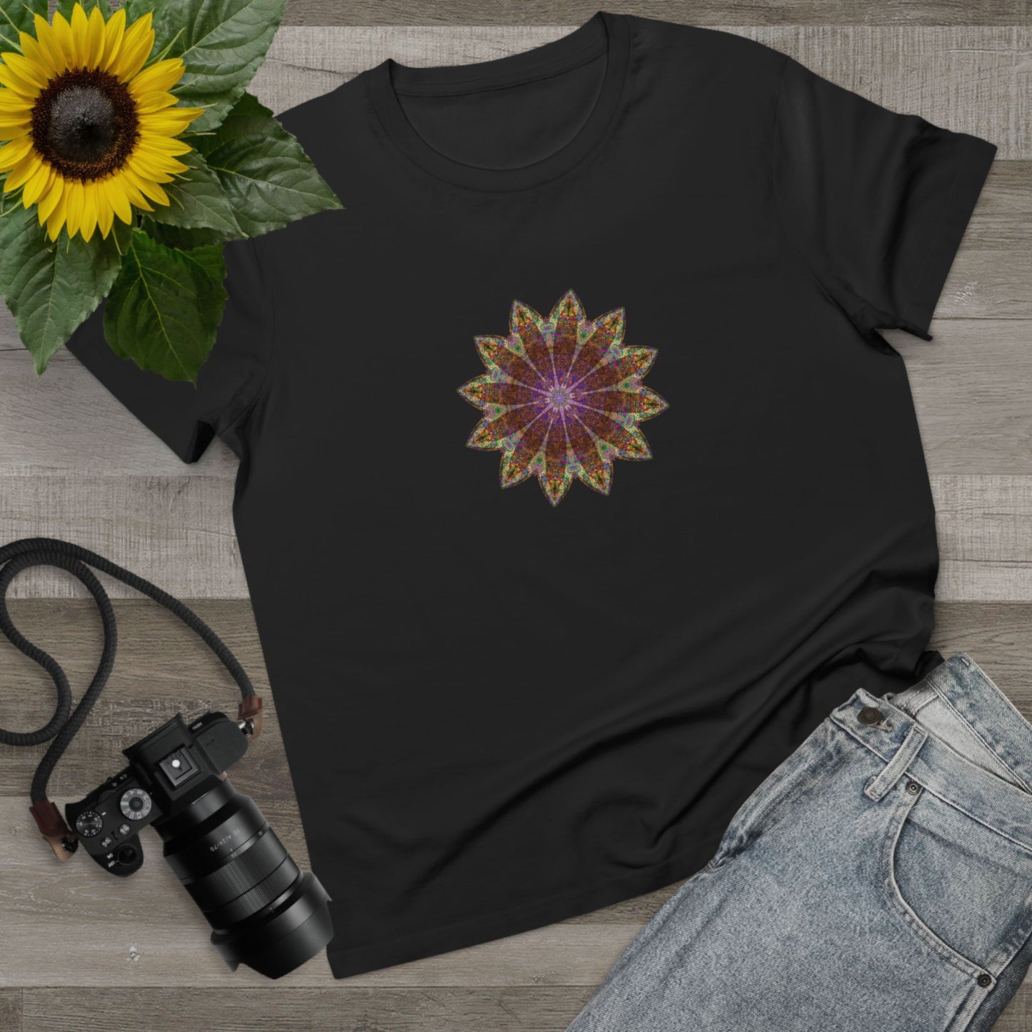 Women’s Maple Tee - Love Light Mandalas No.13