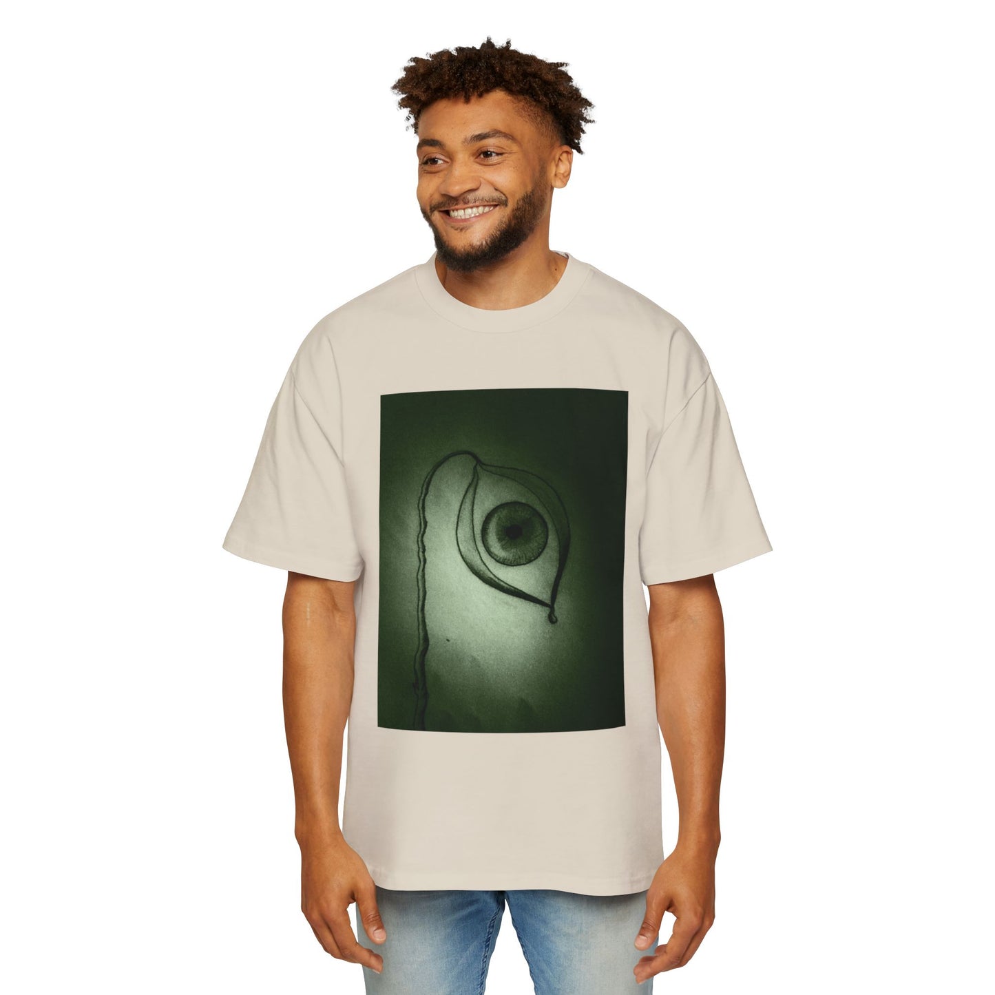 Men's Heavy Oversized Tee - Eye Plants No.2