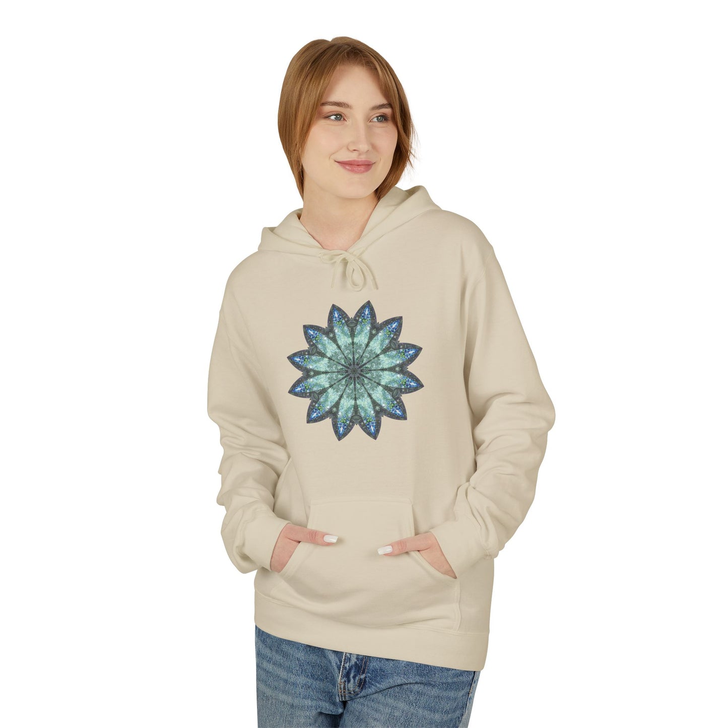 Unisex Midweight Softstyle Fleece Hoodie - Love Light Mandalas No.20