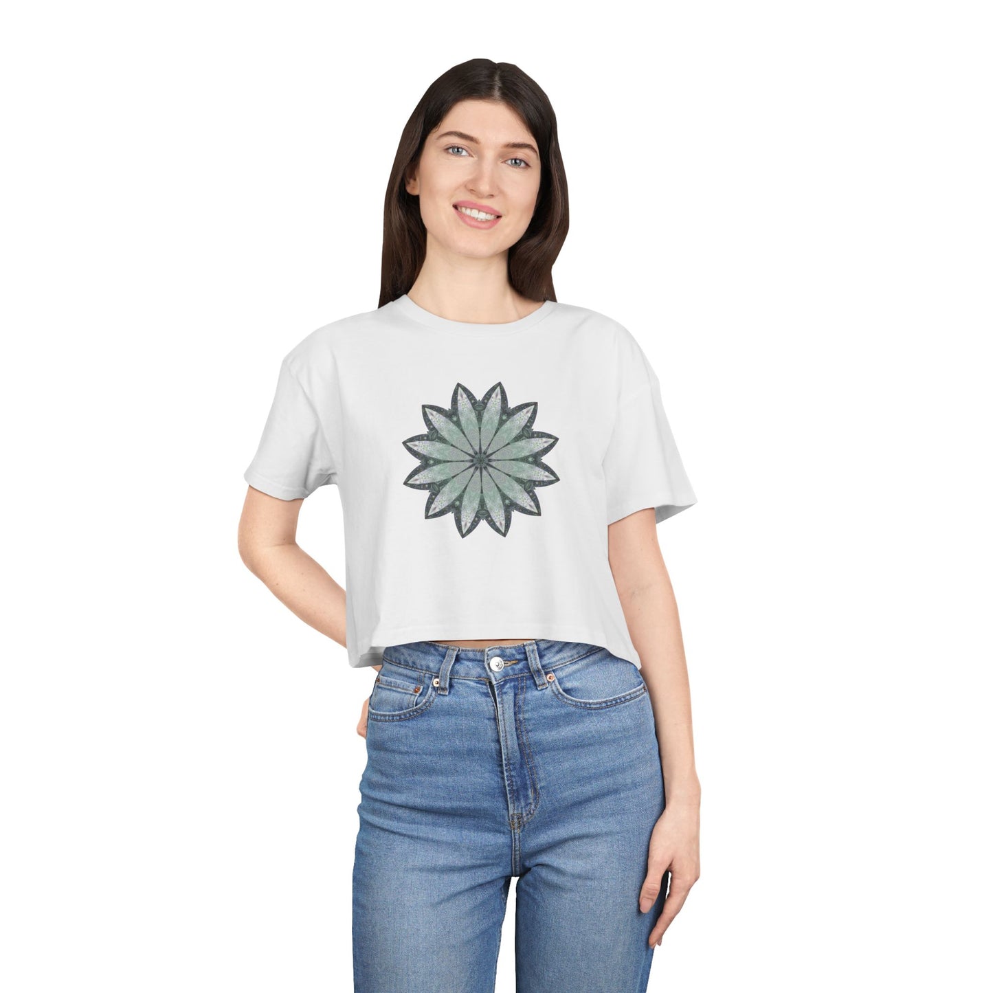 Women's Cropped Tee - Love Light Mandalas No.22