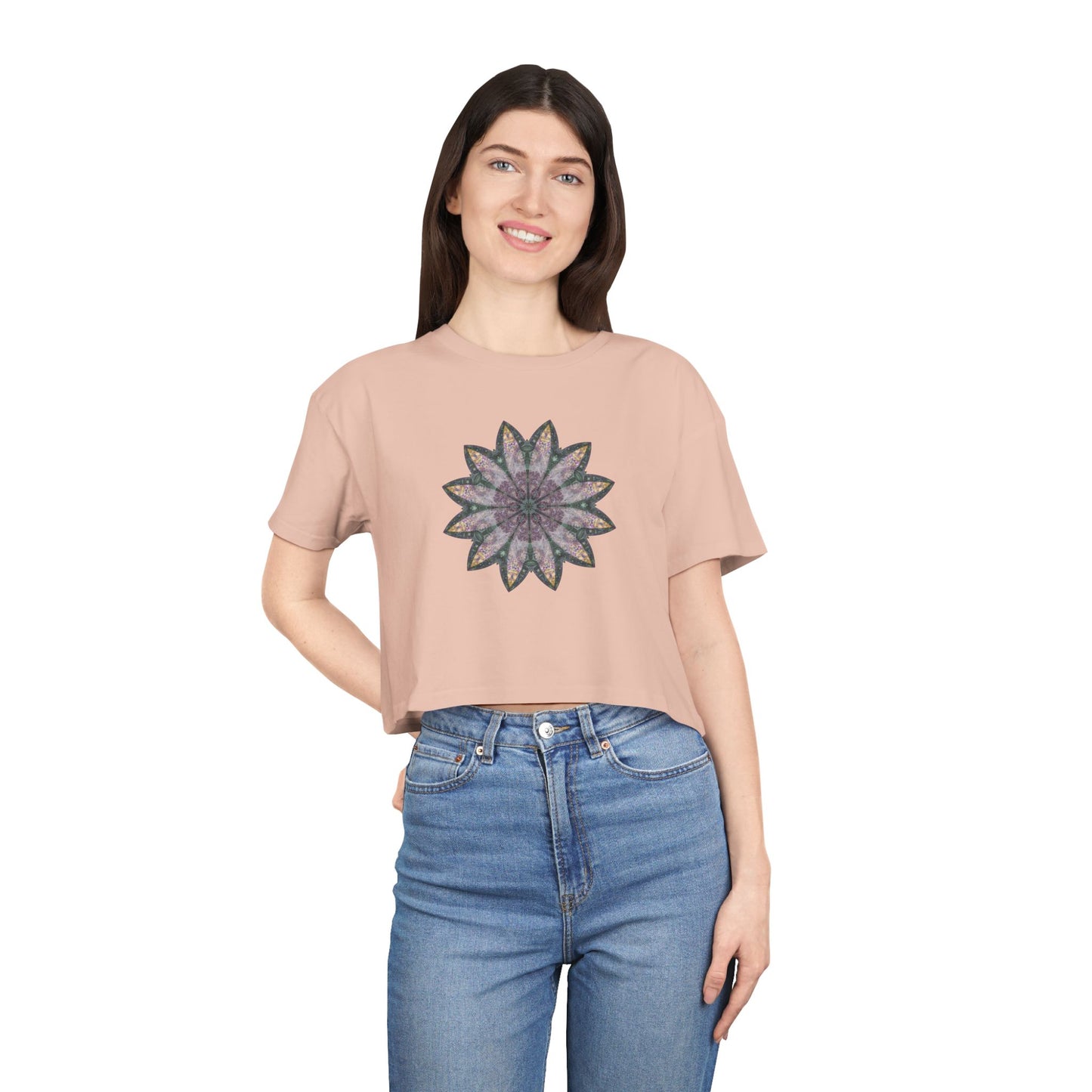 Women's Cropped Tee - Love Light Mandalas No.21