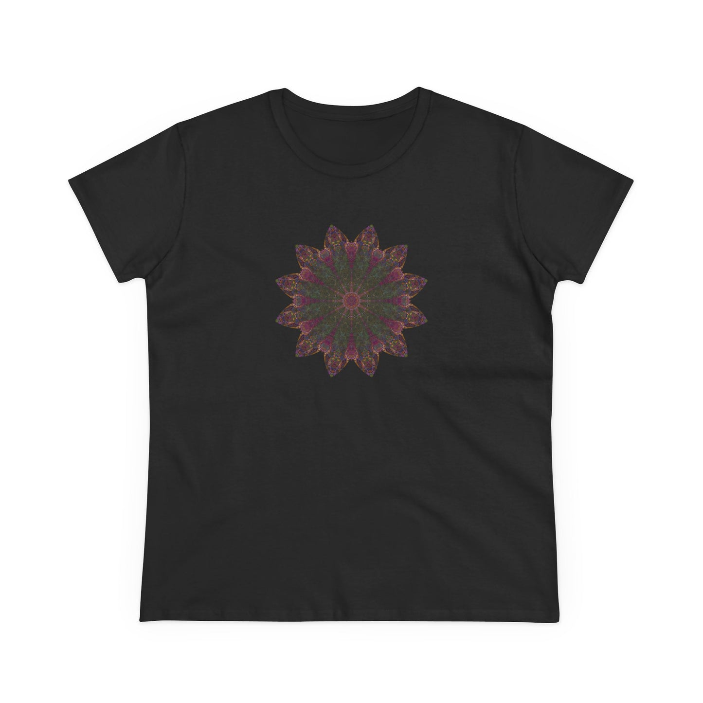 Women's Midweight Cotton Tee - Love Light Mandalas No.7