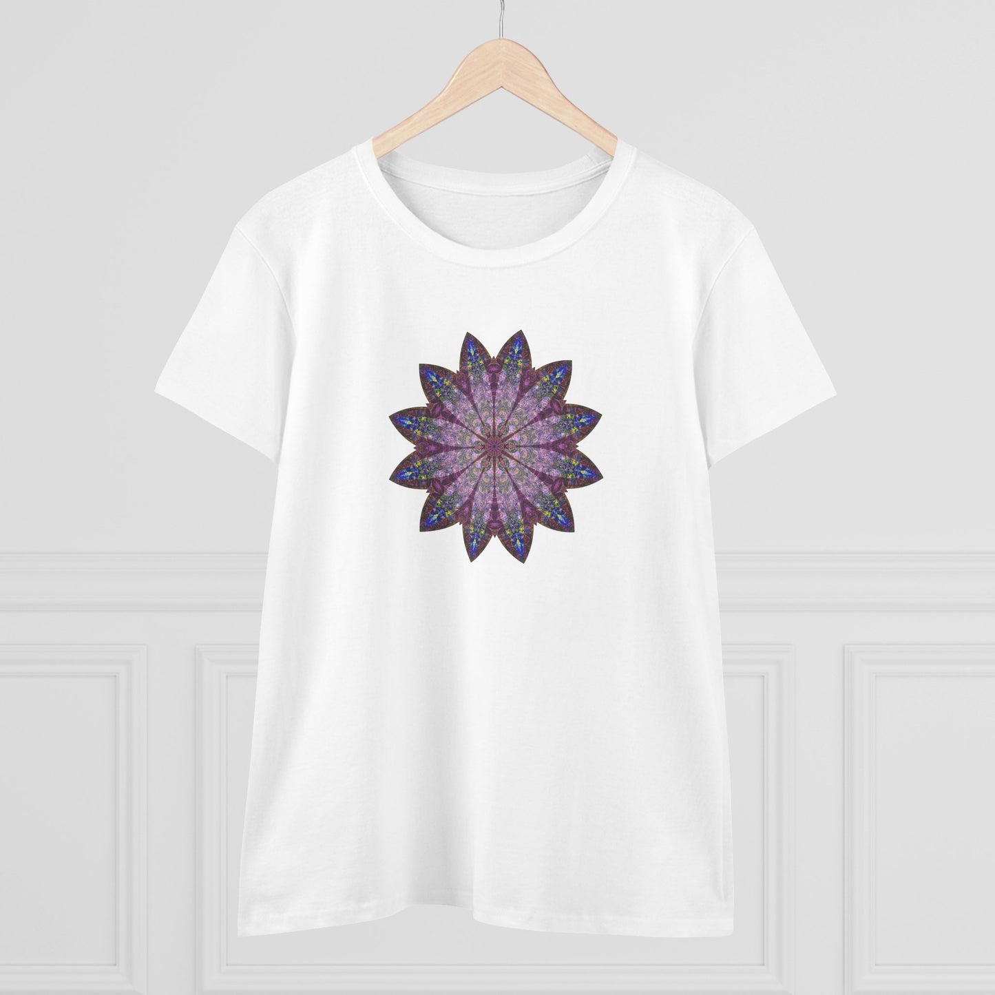Women's Midweight Cotton Tee - Love Light Mandalas No.17