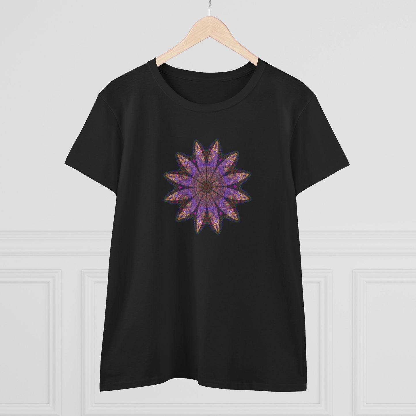 Women's Midweight Cotton Tee - Love Light Mandalas No.23