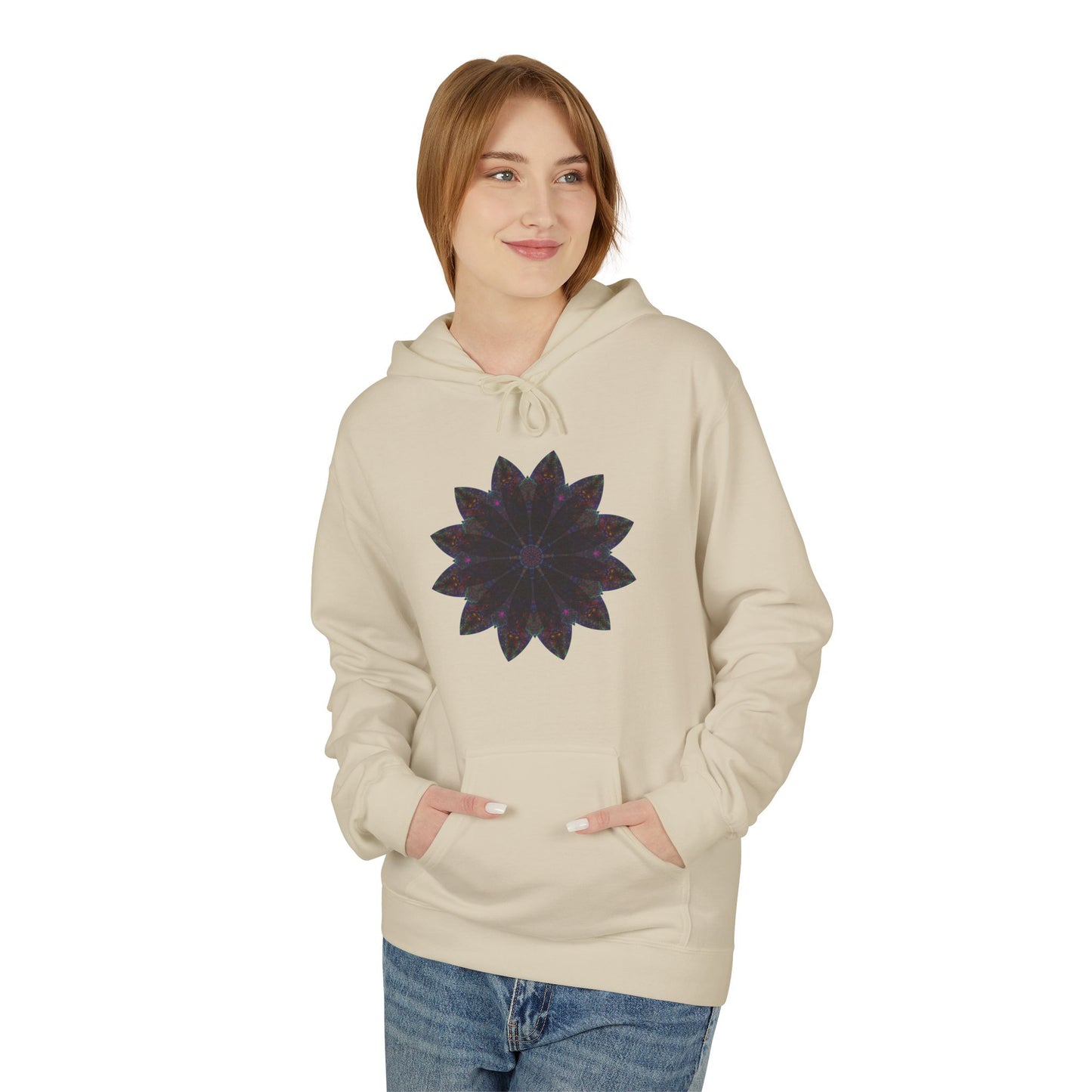Unisex Midweight Softstyle Fleece Hoodie - Love Light Mandalas No.25