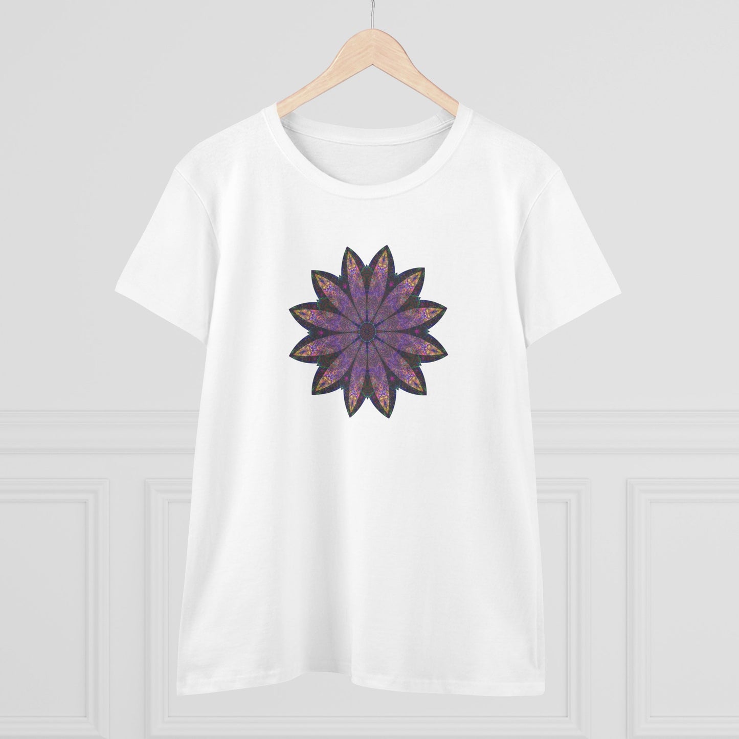 Women's Midweight Cotton Tee - Love Light Mandalas No.24