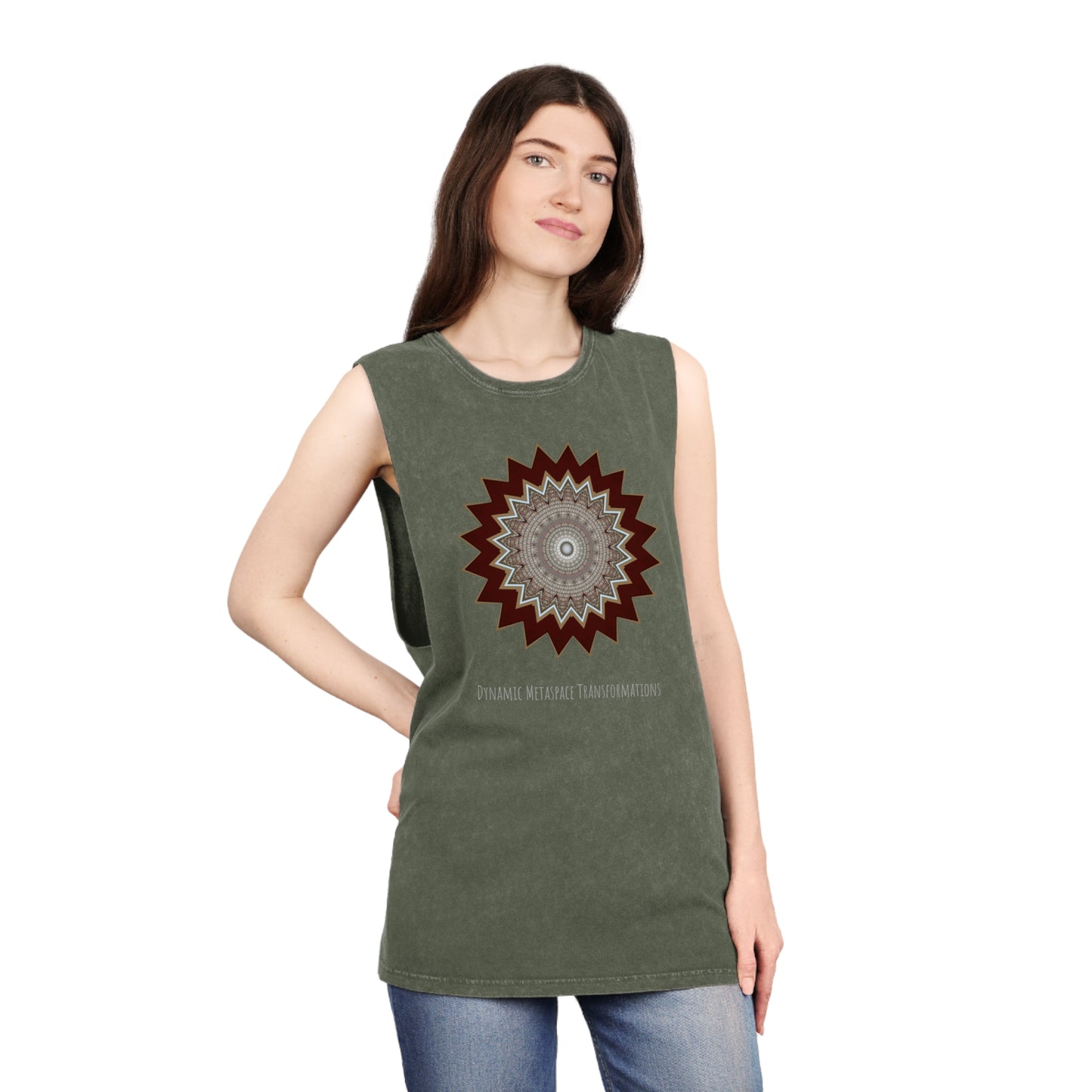 Unisex Stonewash Tank Top - Mycelium Mandalas No.1