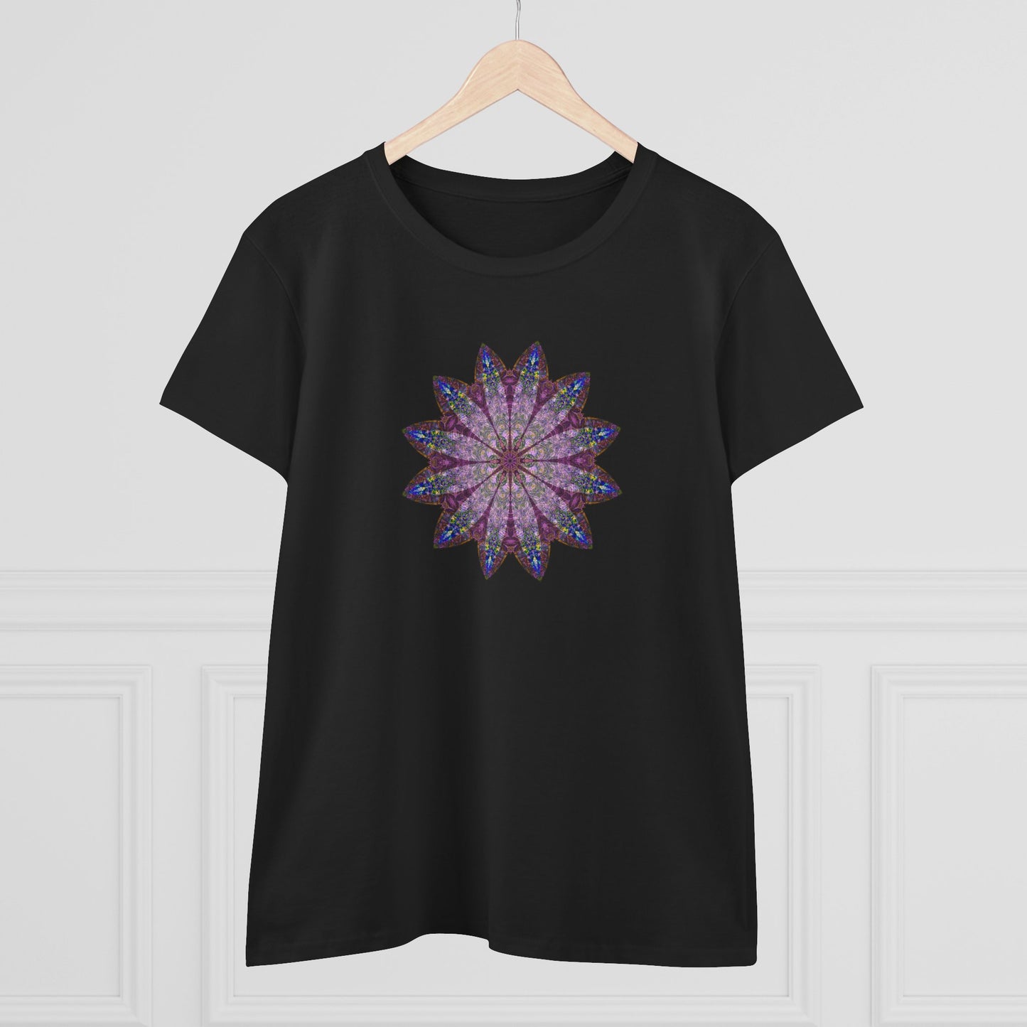 Women's Midweight Cotton Tee - Love Light Mandalas No.17