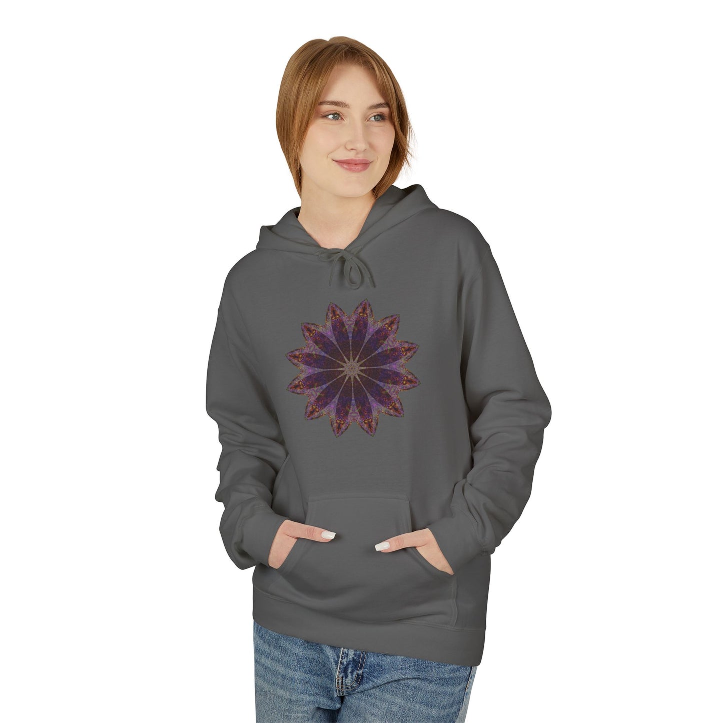 Unisex Midweight Softstyle Fleece Hoodie - Love Light Mandalas No.11