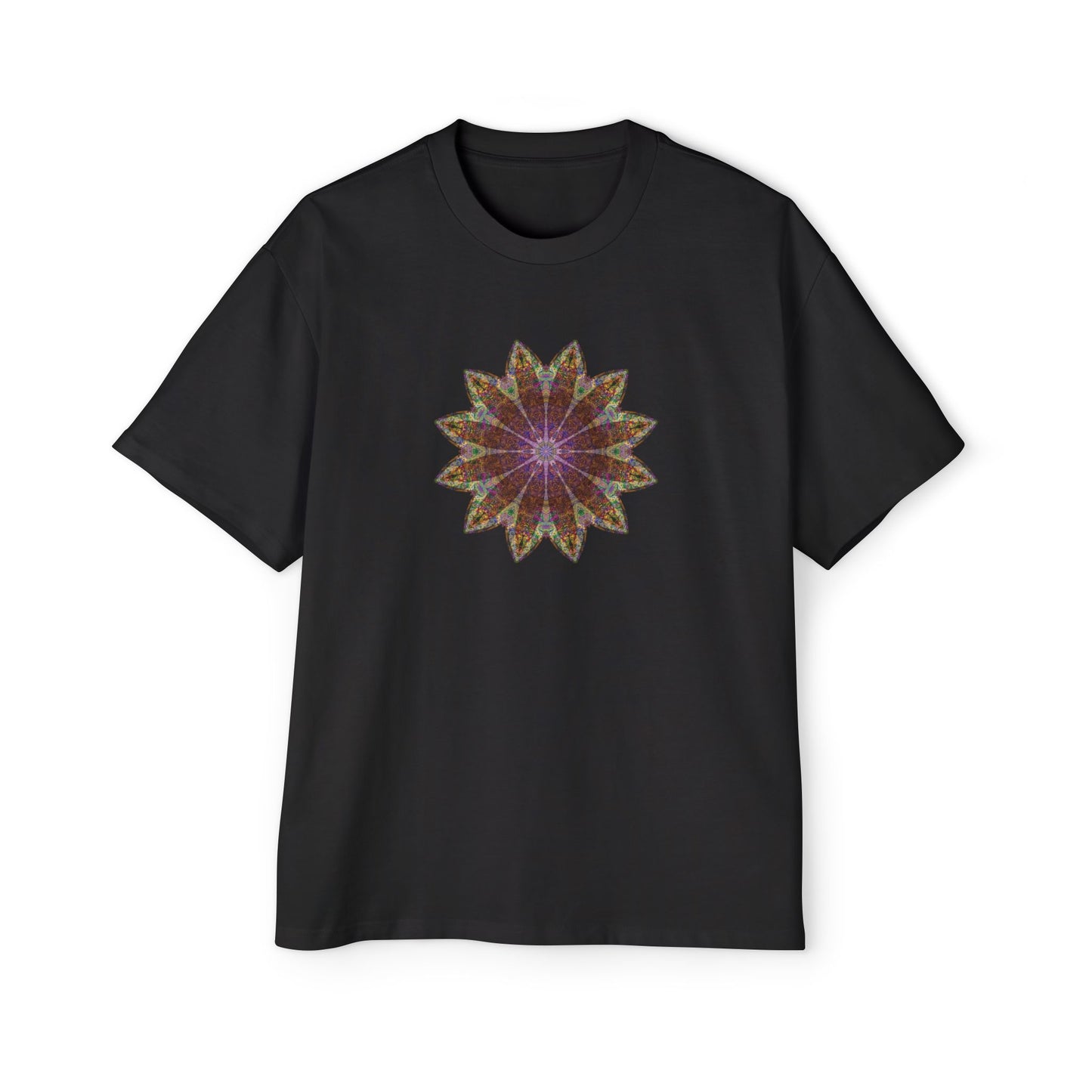 Men's Heavy Oversized Tee - Love Light Mandalas No.13