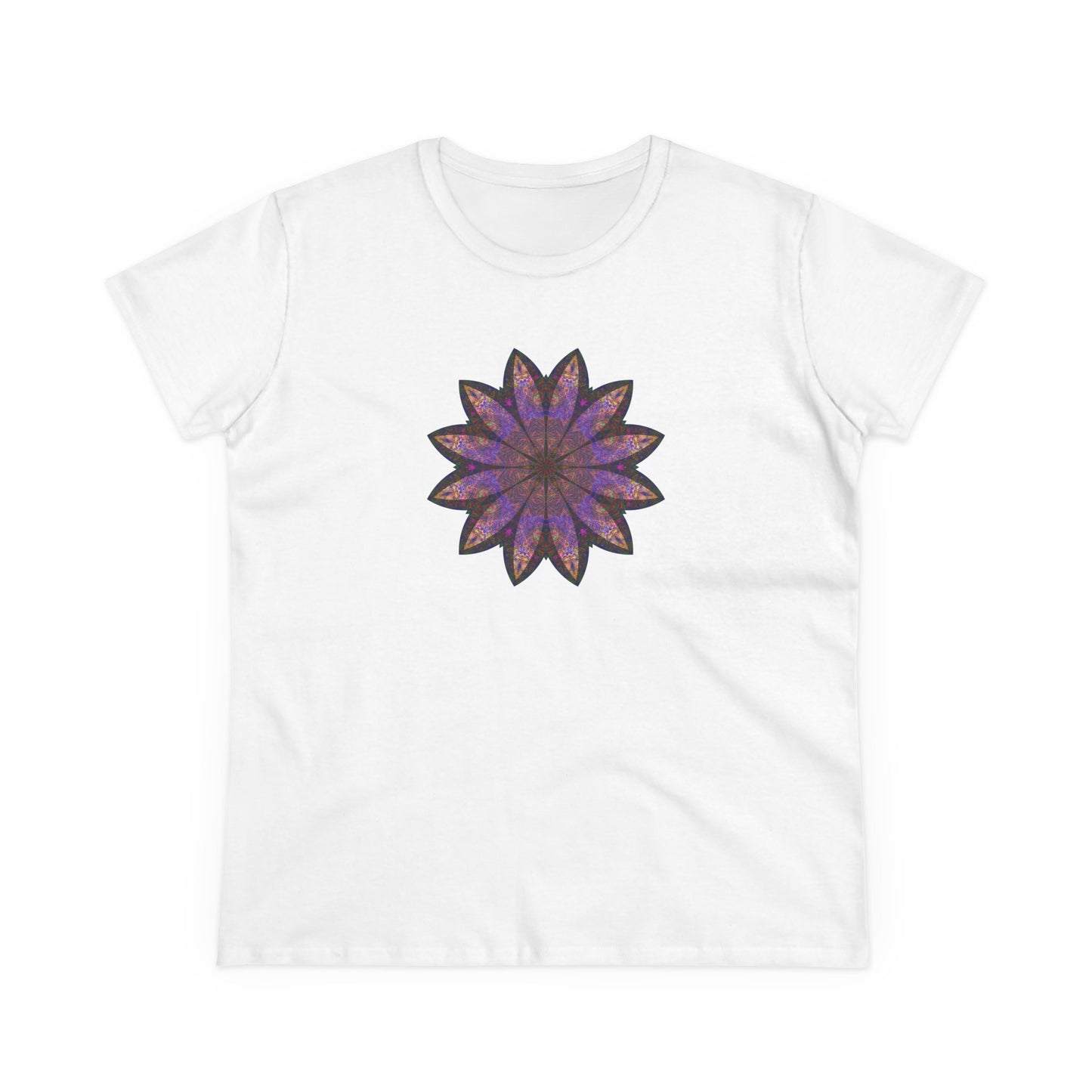 Women's Midweight Cotton Tee - Love Light Mandalas No.23