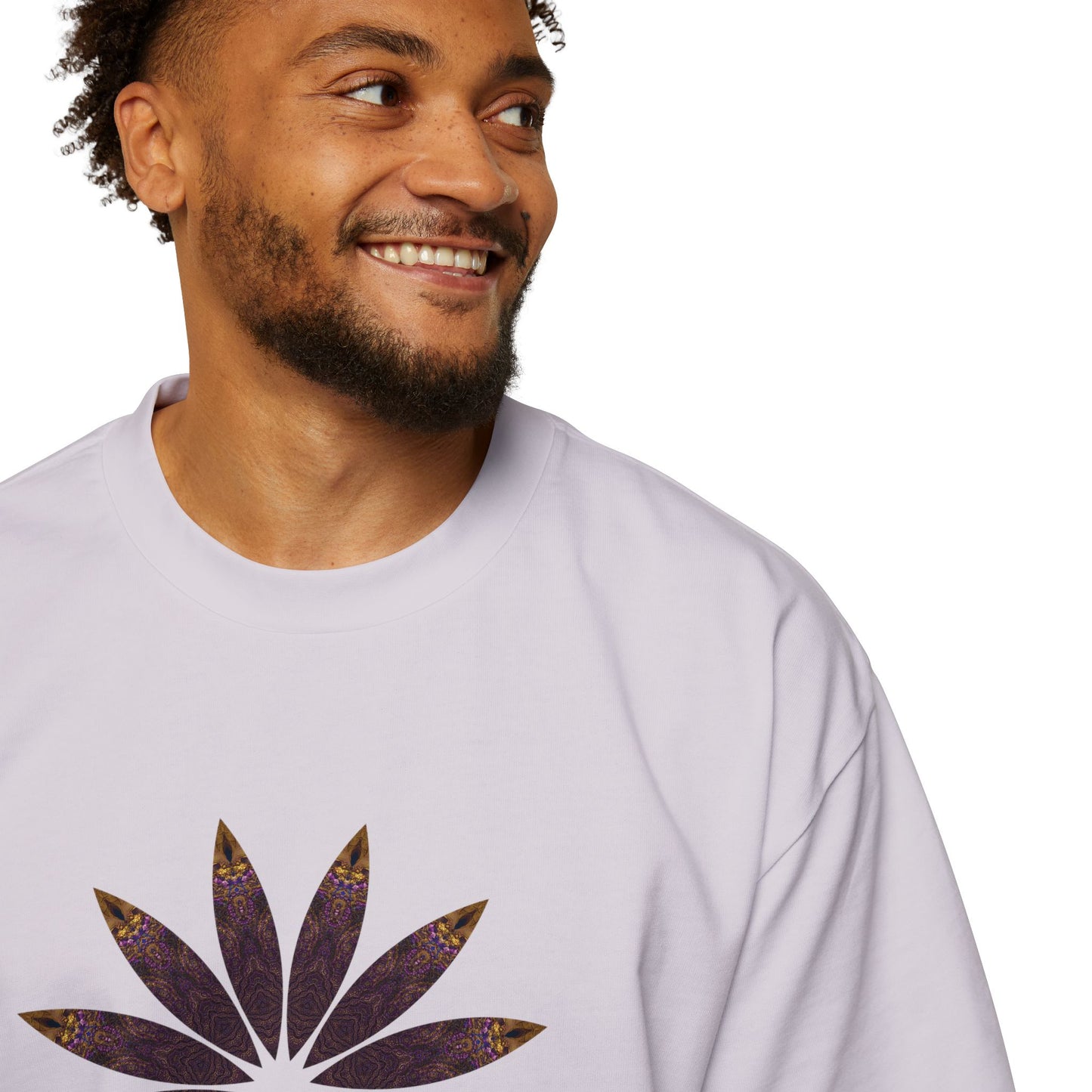 Men's Heavy Oversized Tee - Love Light Mandalas No.2