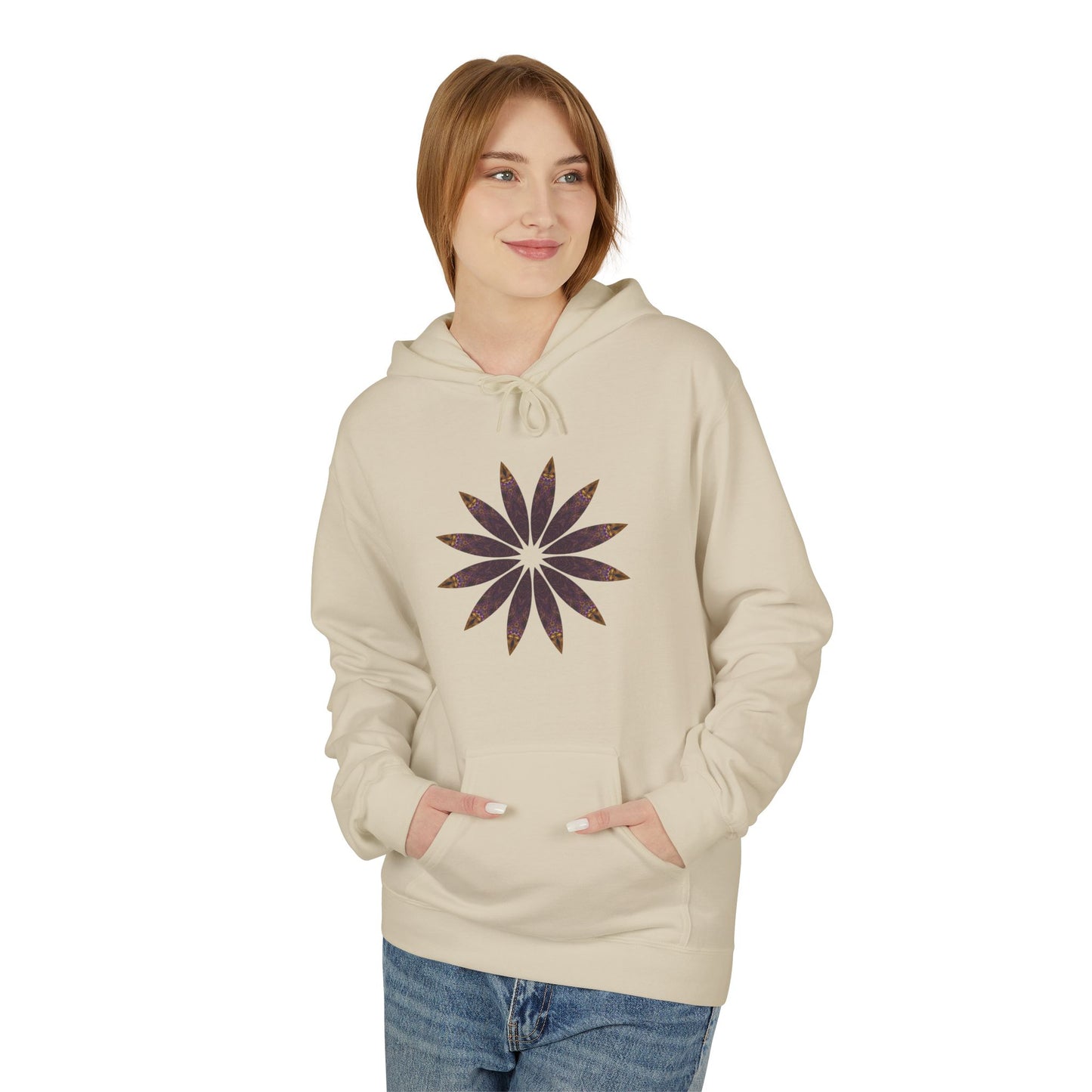 Unisex Midweight Softstyle Fleece Hoodie - Love Light Mandalas No.2