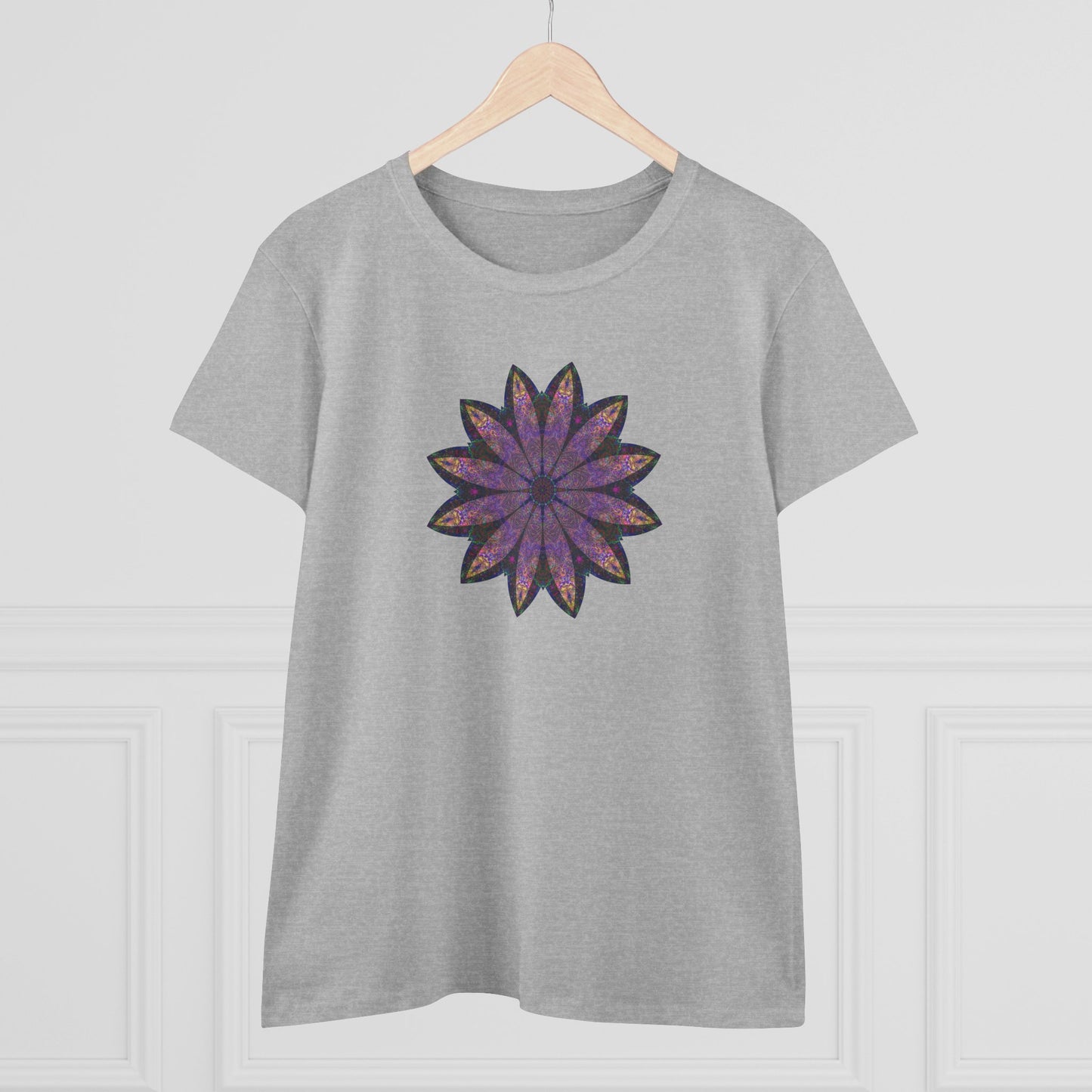 Women's Midweight Cotton Tee - Love Light Mandalas No.24