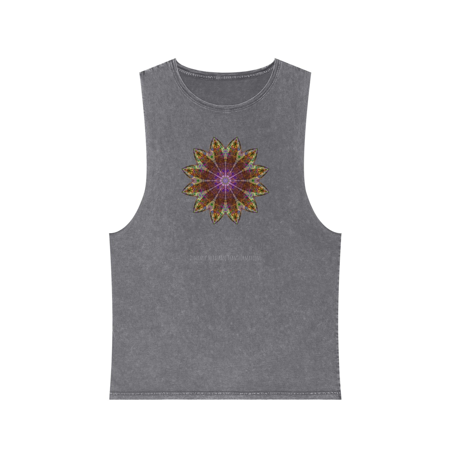 Unisex Stonewash Tank Top - Love Light Mandalas No.13