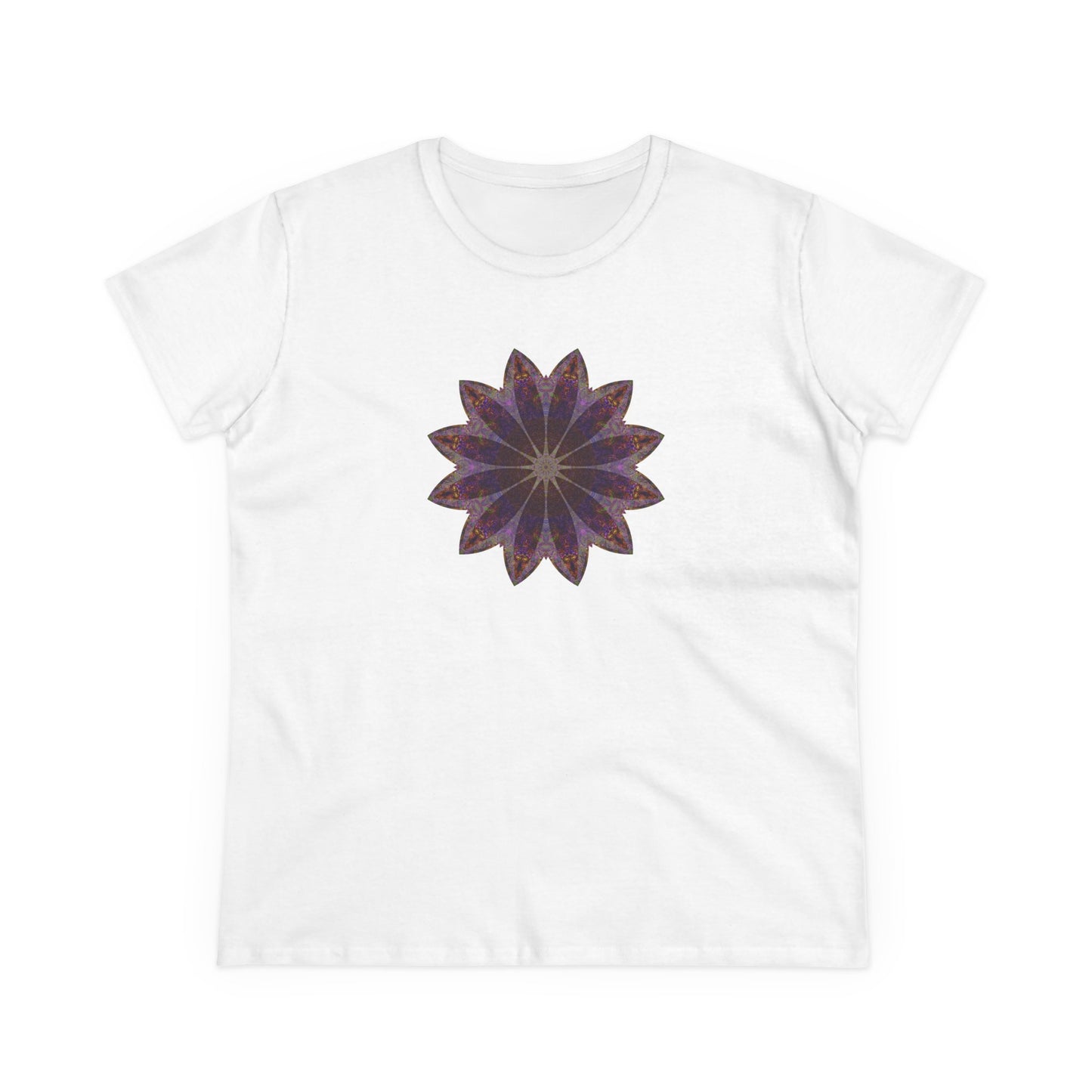 Women's Midweight Cotton Tee - Love Light Mandalas No.11