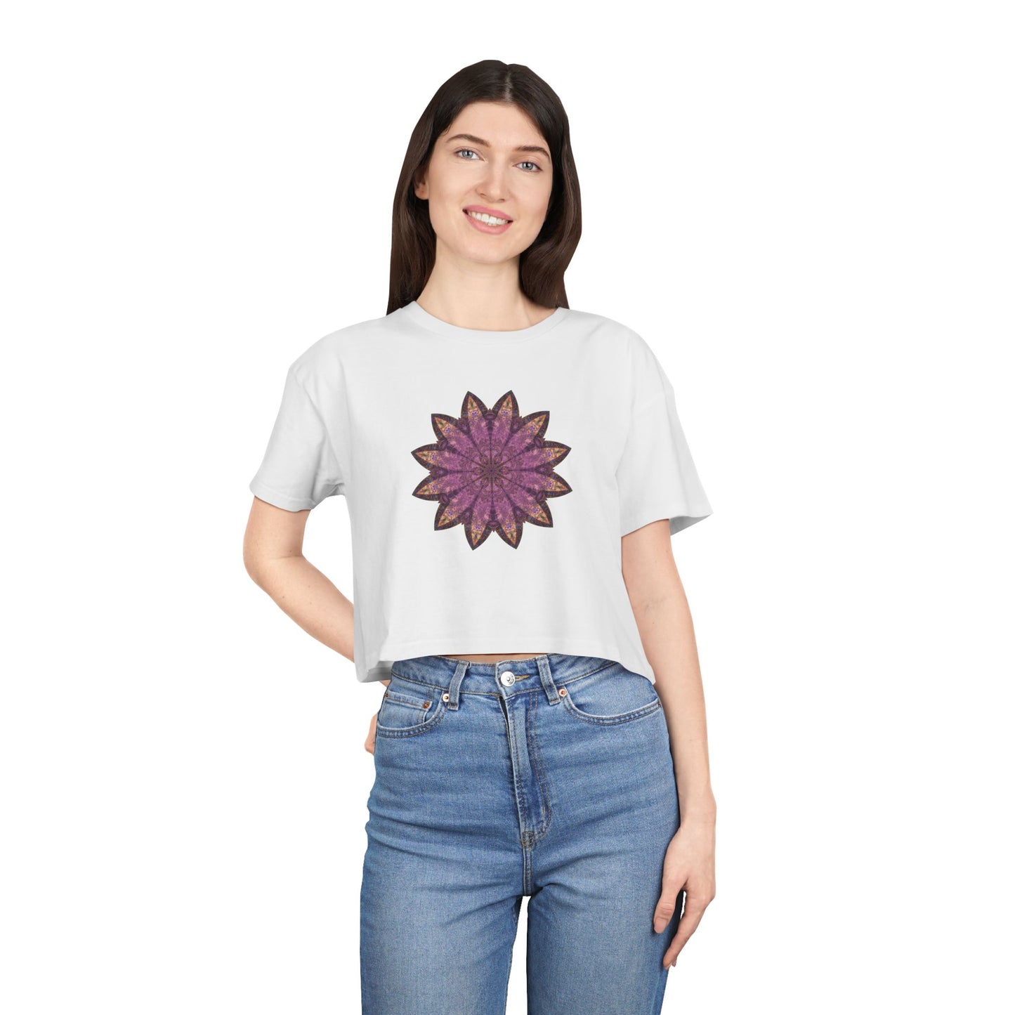 Women's Cropped Tee - Love Light Mandalas No.16