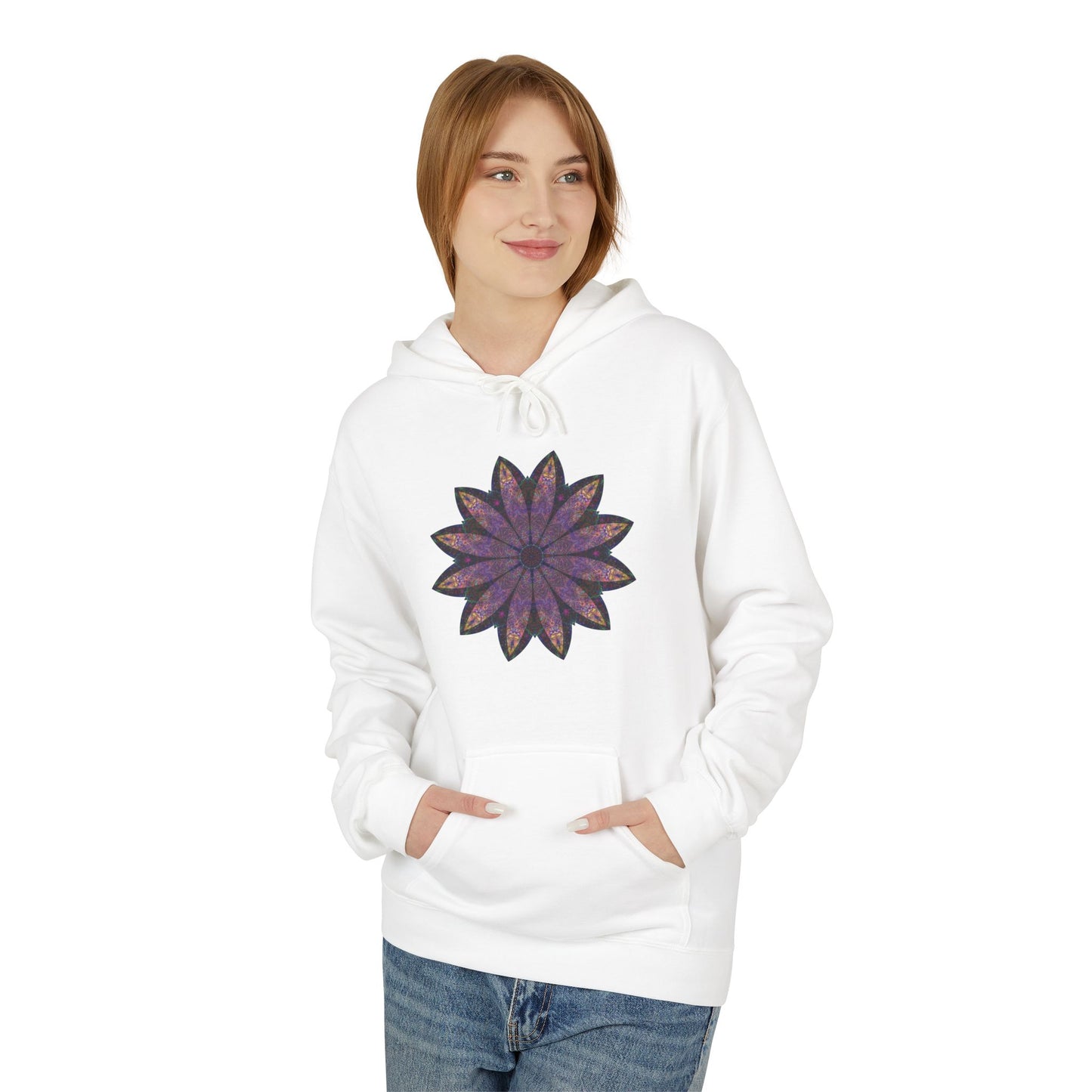 Unisex Midweight Softstyle Fleece Hoodie - Love Light Mandalas No.24