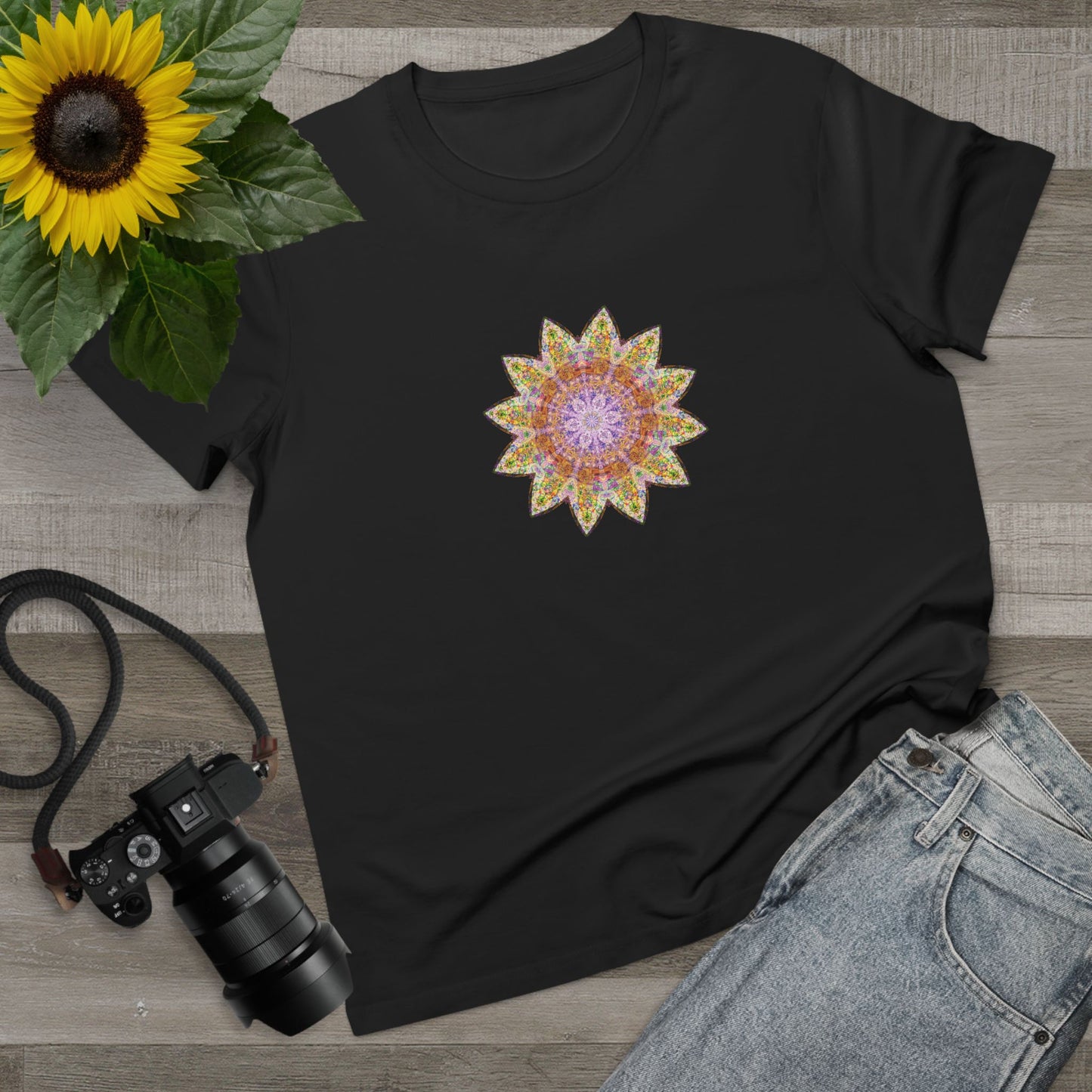 Women’s Maple Tee - Love Light Mandalas No.14