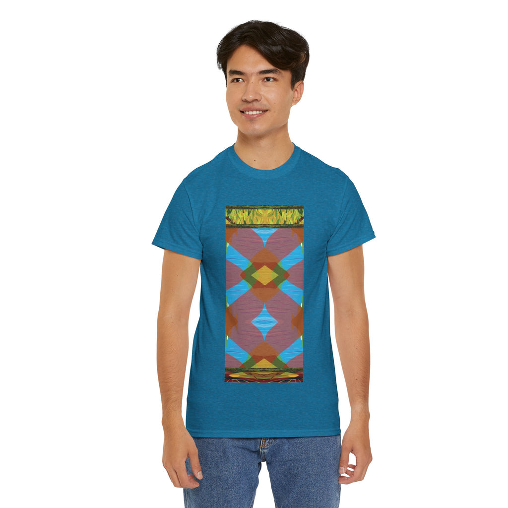 Unisex Heavy Cotton Tee - The Traveller Series (Abstract Autumn)
