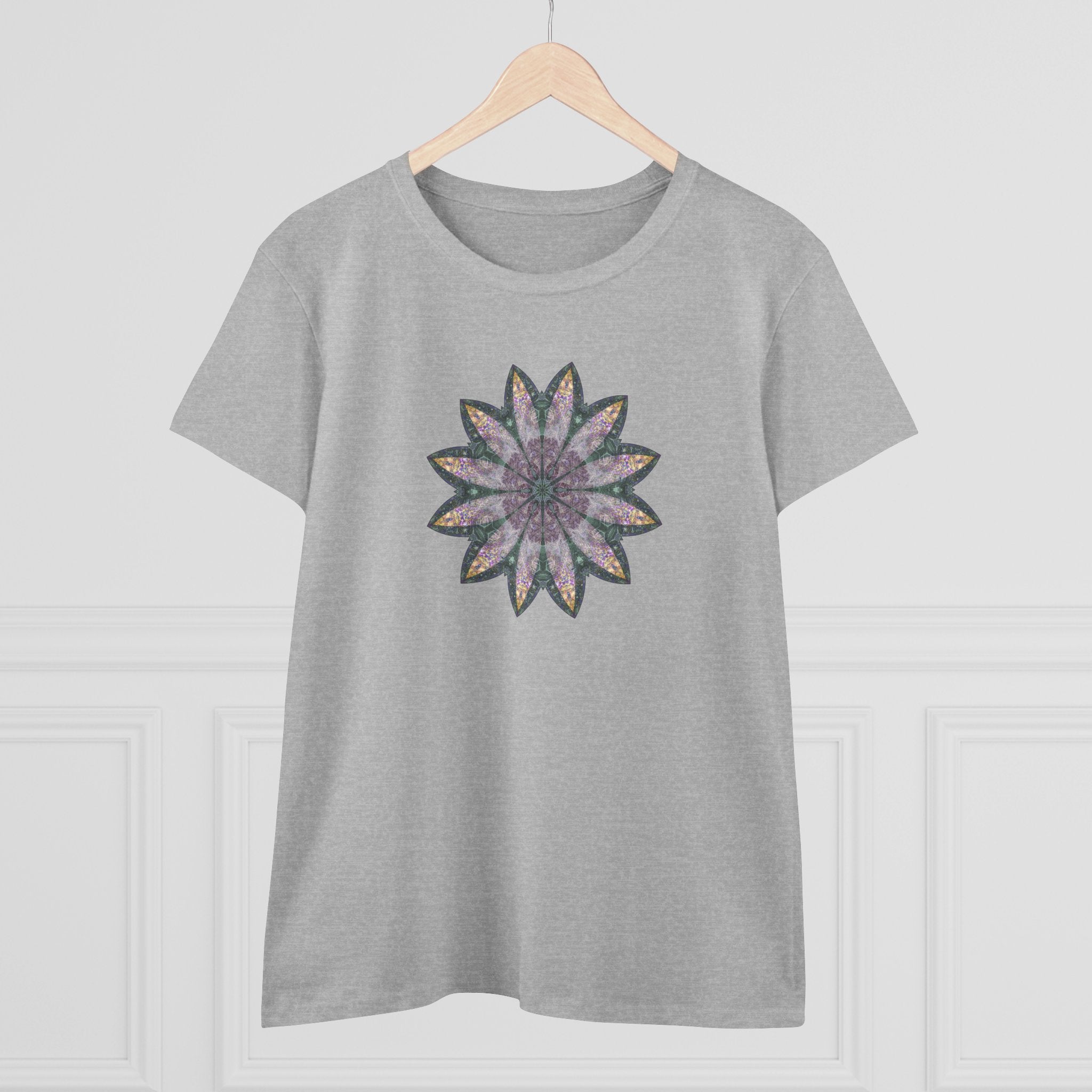 Women's Midweight Cotton Tee - Love Light Mandalas No.21