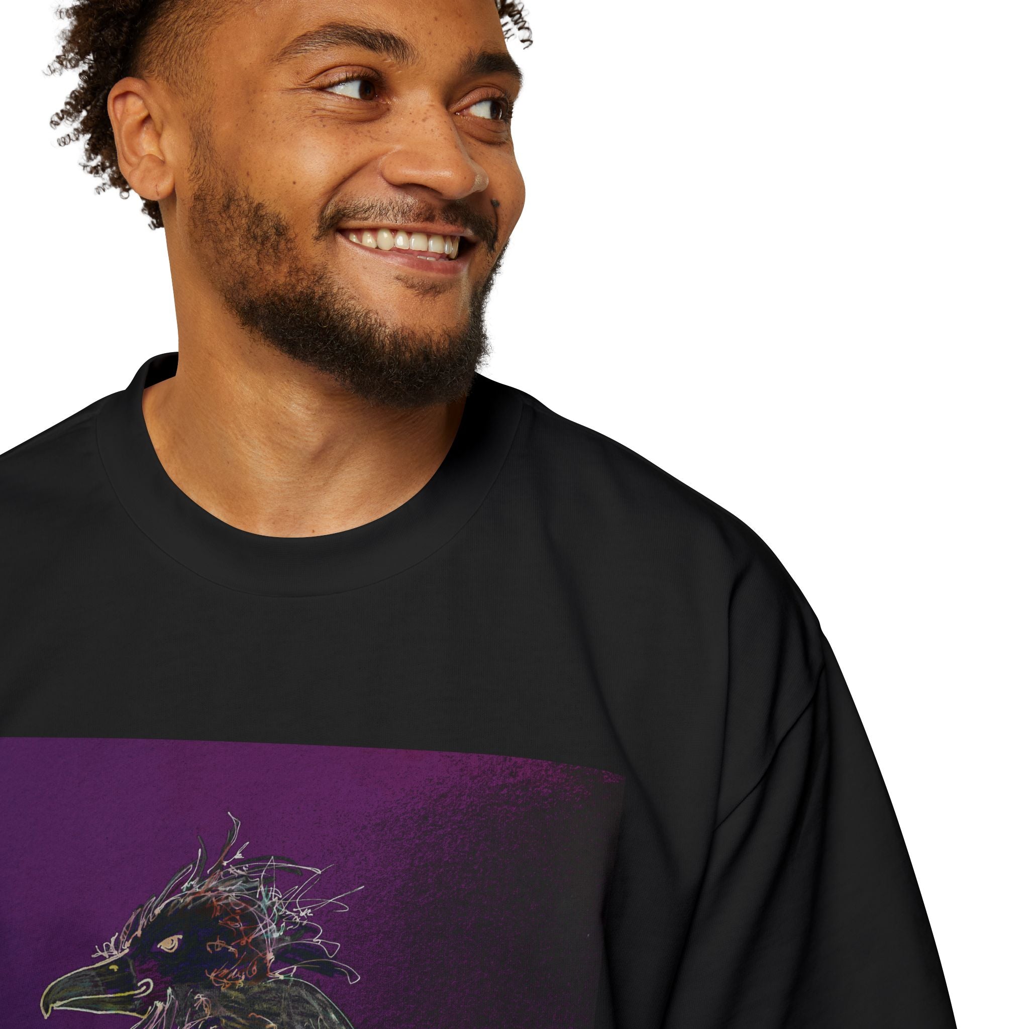 Men's Heavy Oversized Tee - Birds Of Creation No.1