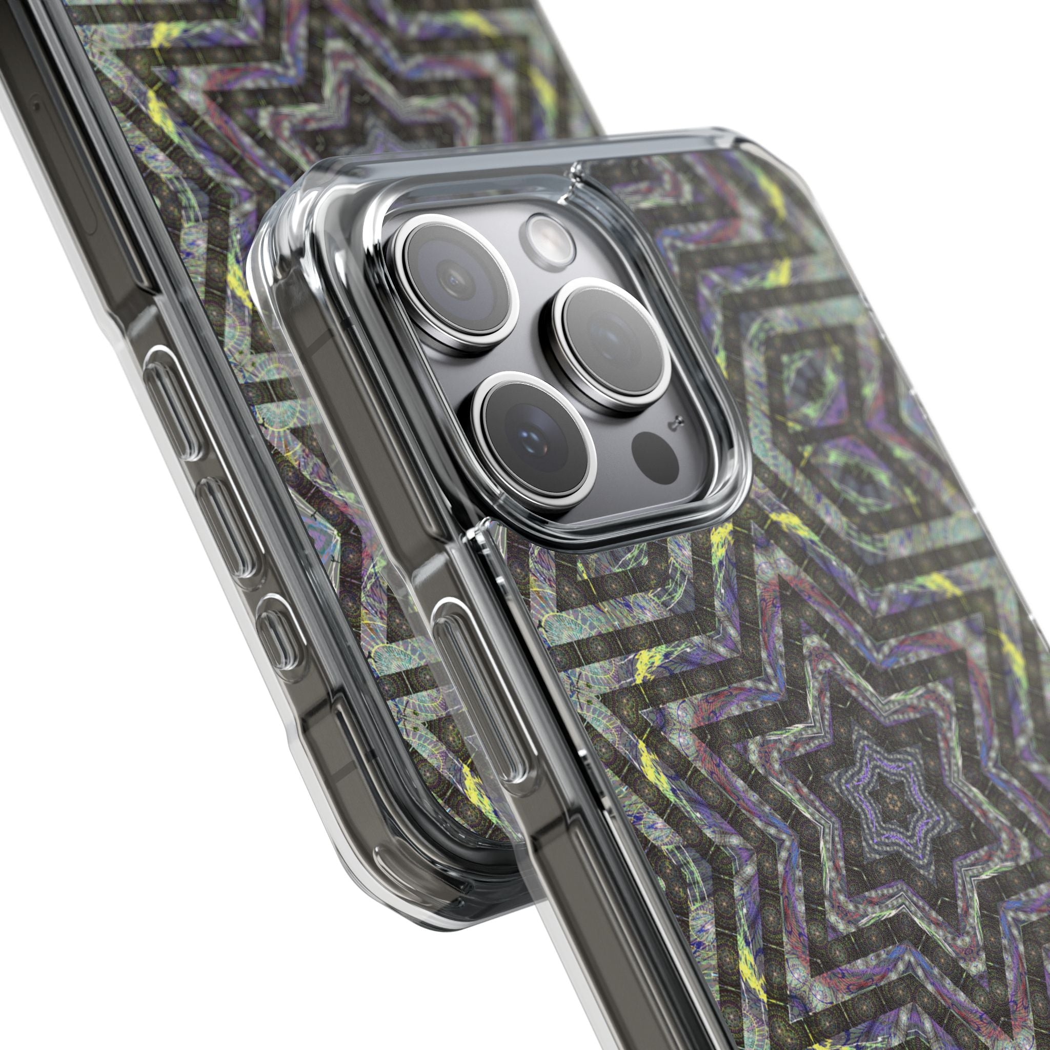 iPhone 15 Magnetic Clear Impact Case - P5 Kaleidoscopic No.1