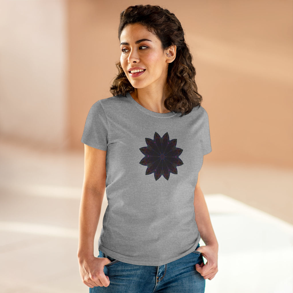 Women's Midweight Cotton Tee - Love Light Mandalas No.25